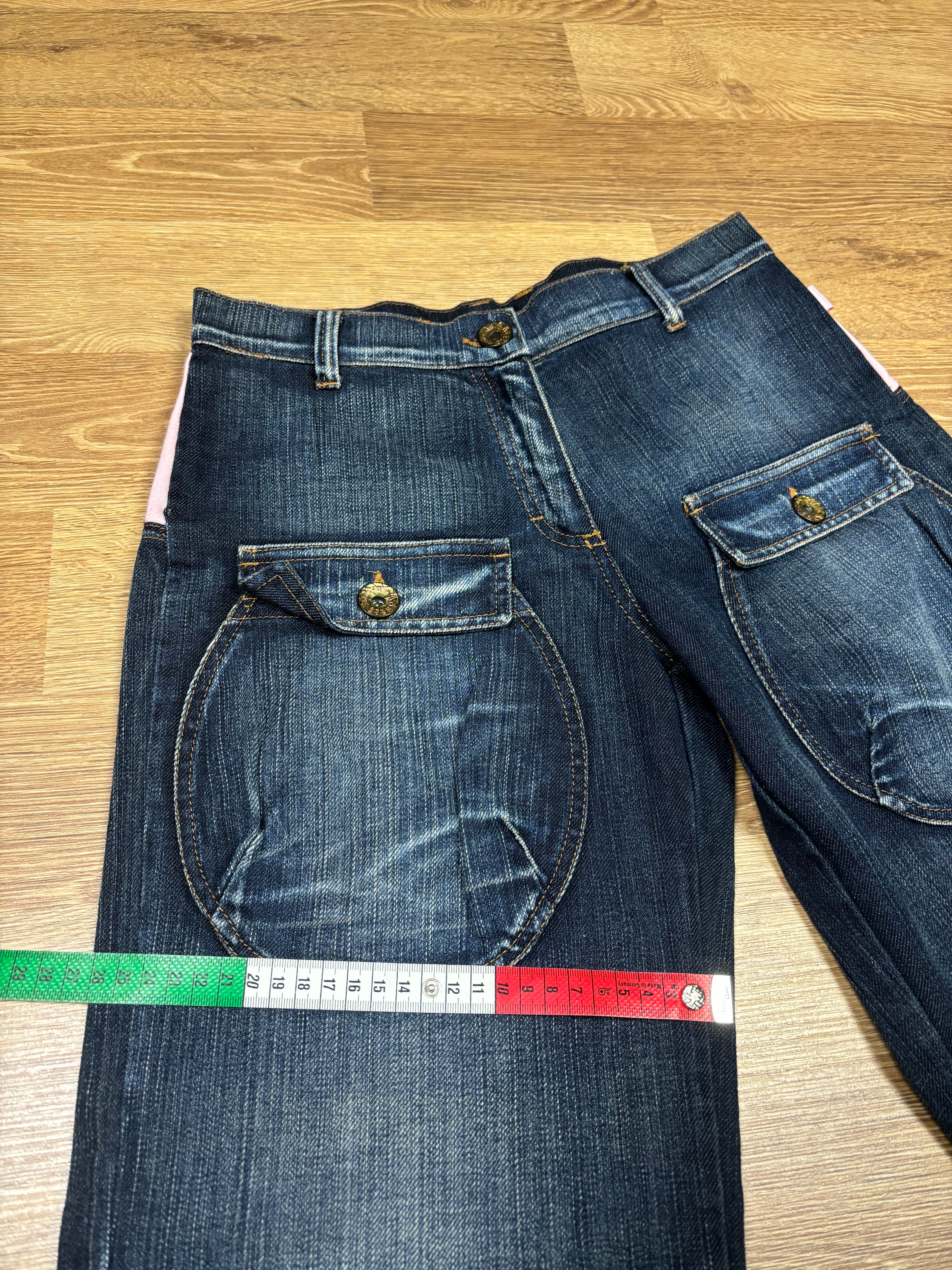 2000s Roberto Cavalli Angels Wide Leg Denim Pants
