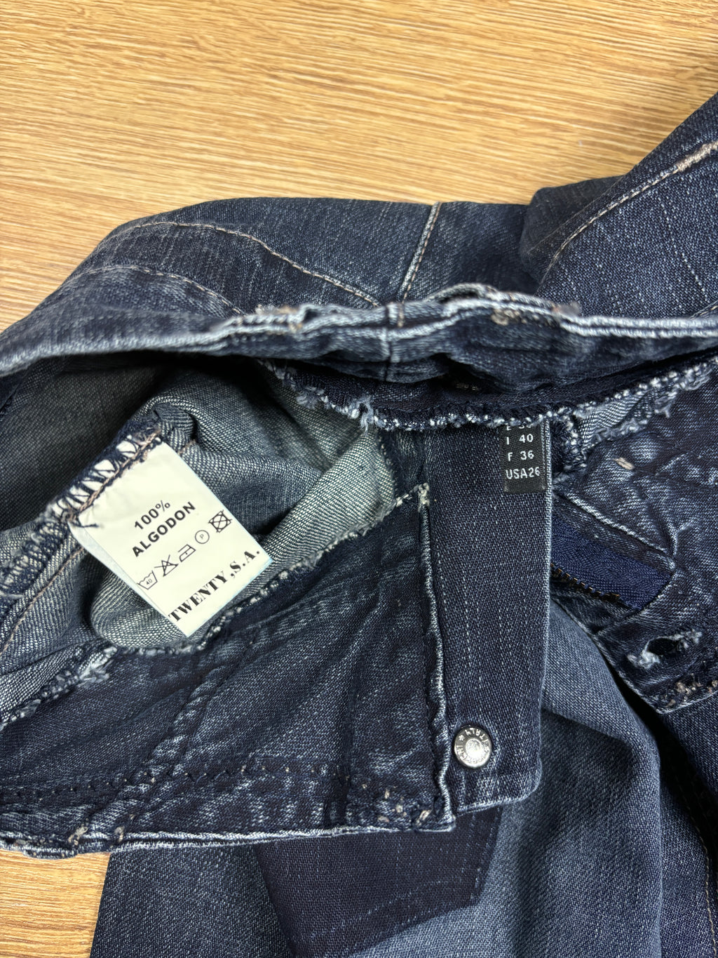Marithé François Girbaud Two-Tone Panel Flared Denim Jeans