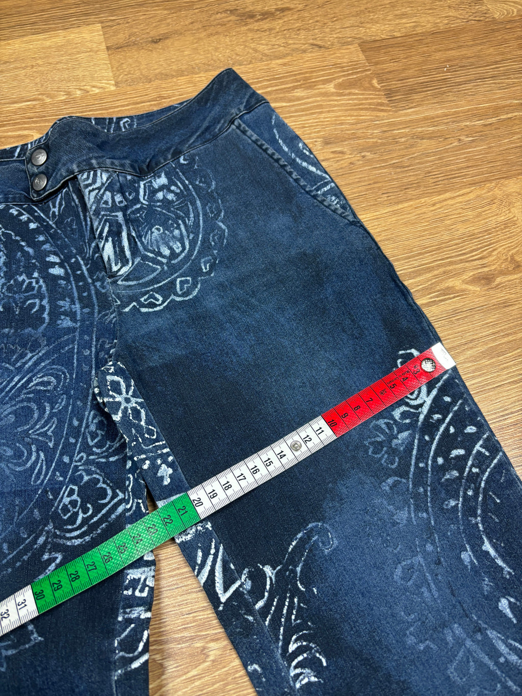Just Cavalli 2000s Paisley Print Flared Denim Jeans