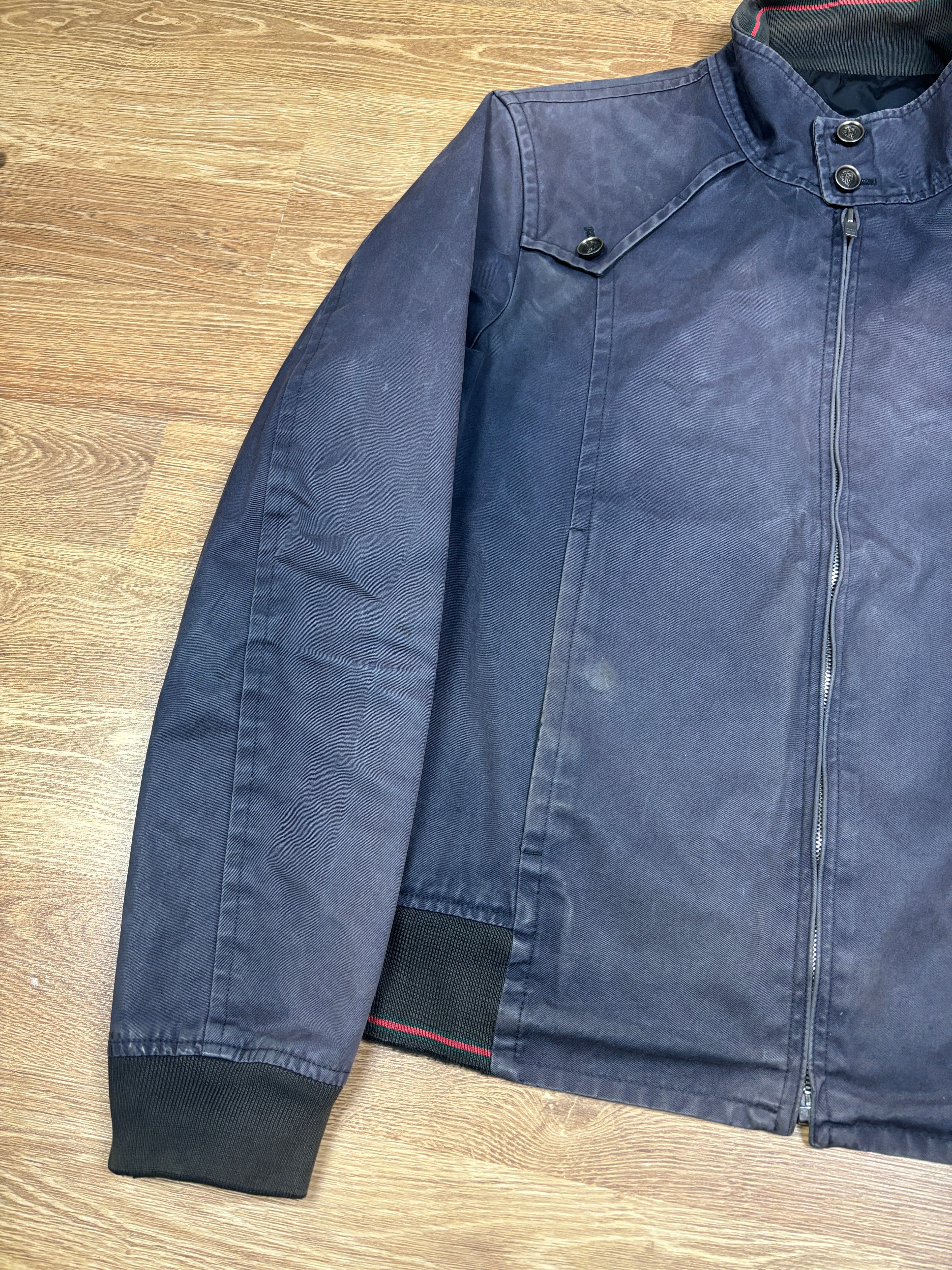 Gucci 2000s Cotton Biker Jacket Navy
