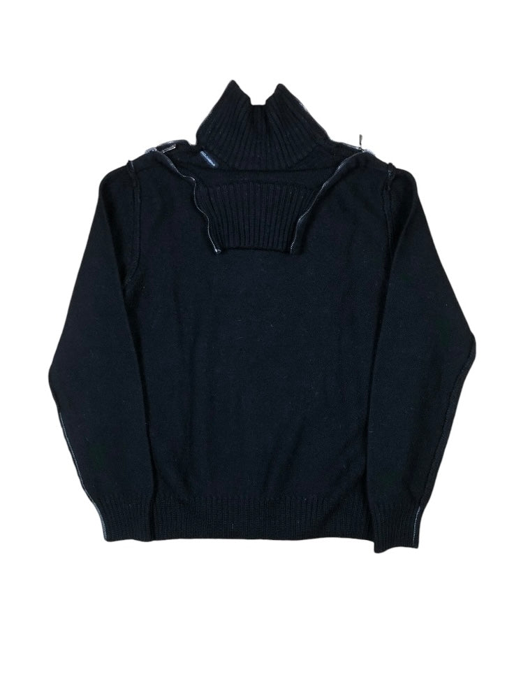 Dolce & Gabbana Zip-Detail Ribbed Wool Sweater