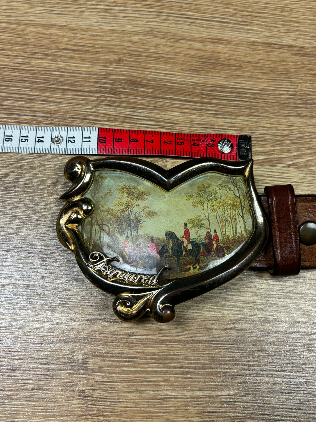 2000s Dsquared2 Renaissance Painting Leather Belt