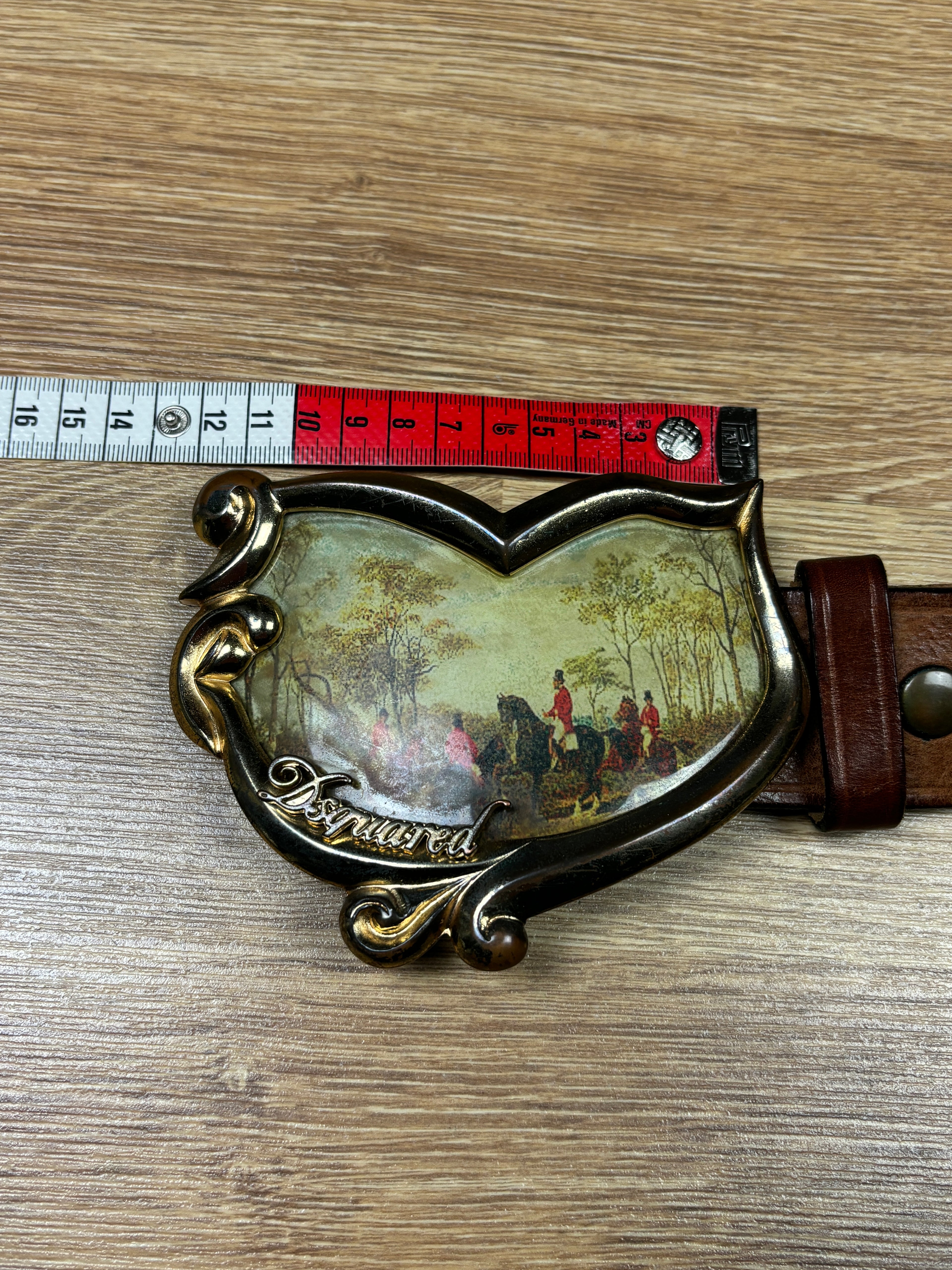 2000s Dsquared2 Renaissance Painting Leather Belt