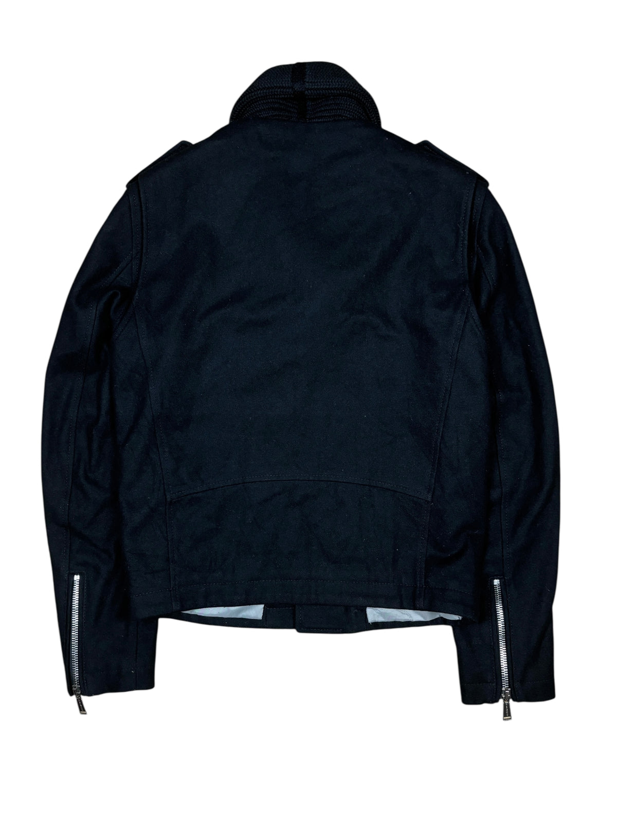 AW2013 Dsquared2 Black Wool Asymmetric Zip Jacket