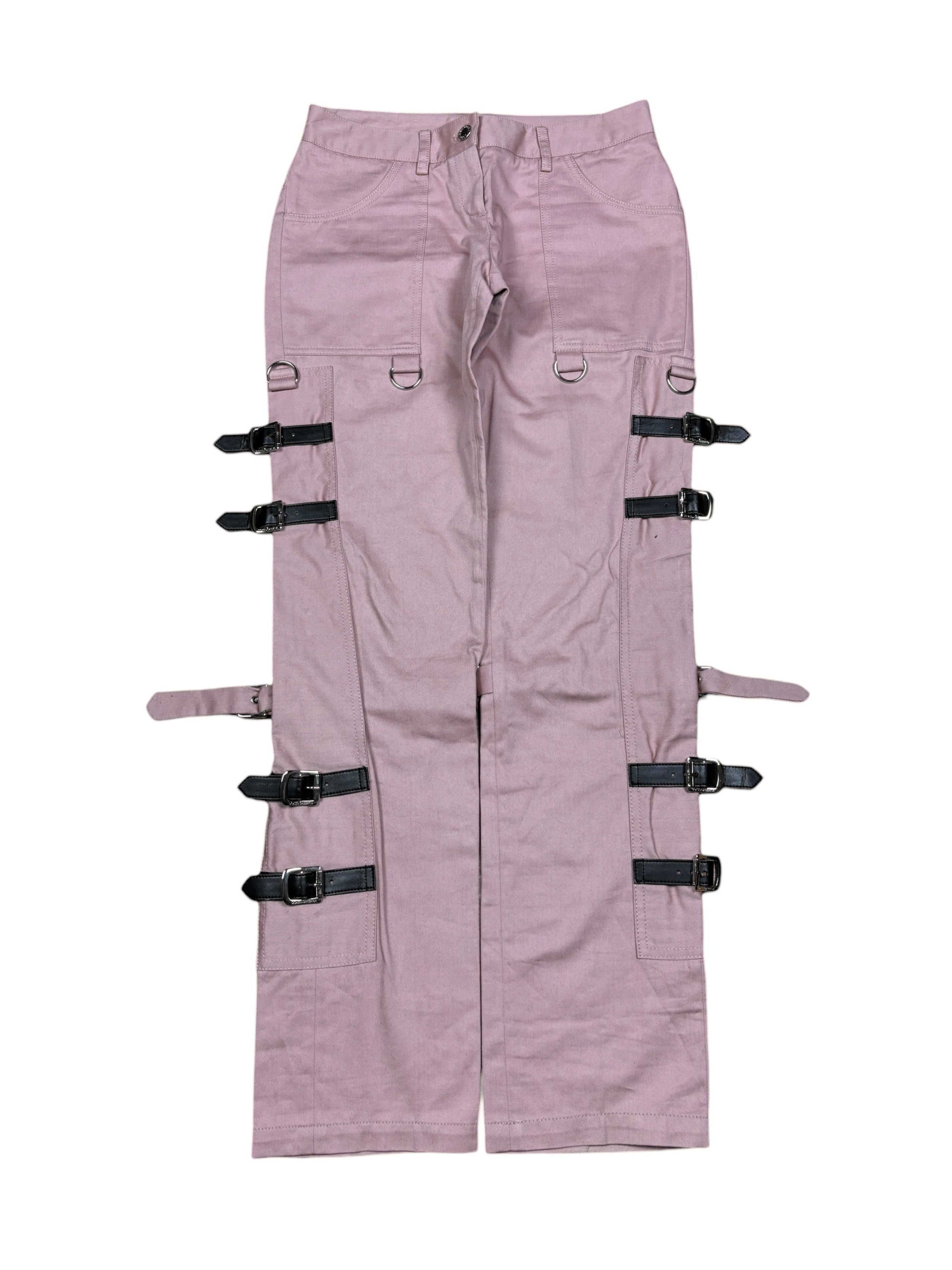 Pantalones utilitarios con tiras de bondage "SEX" de Dolce & Gabbana de la pasarela SS2003