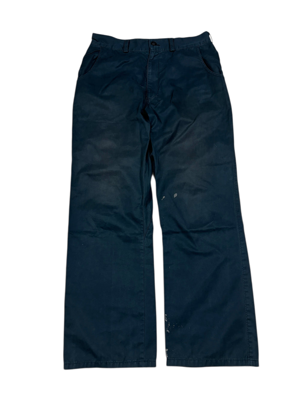 Y’s Yohji Yamamoto Black Cotton Straight Leg Trousers