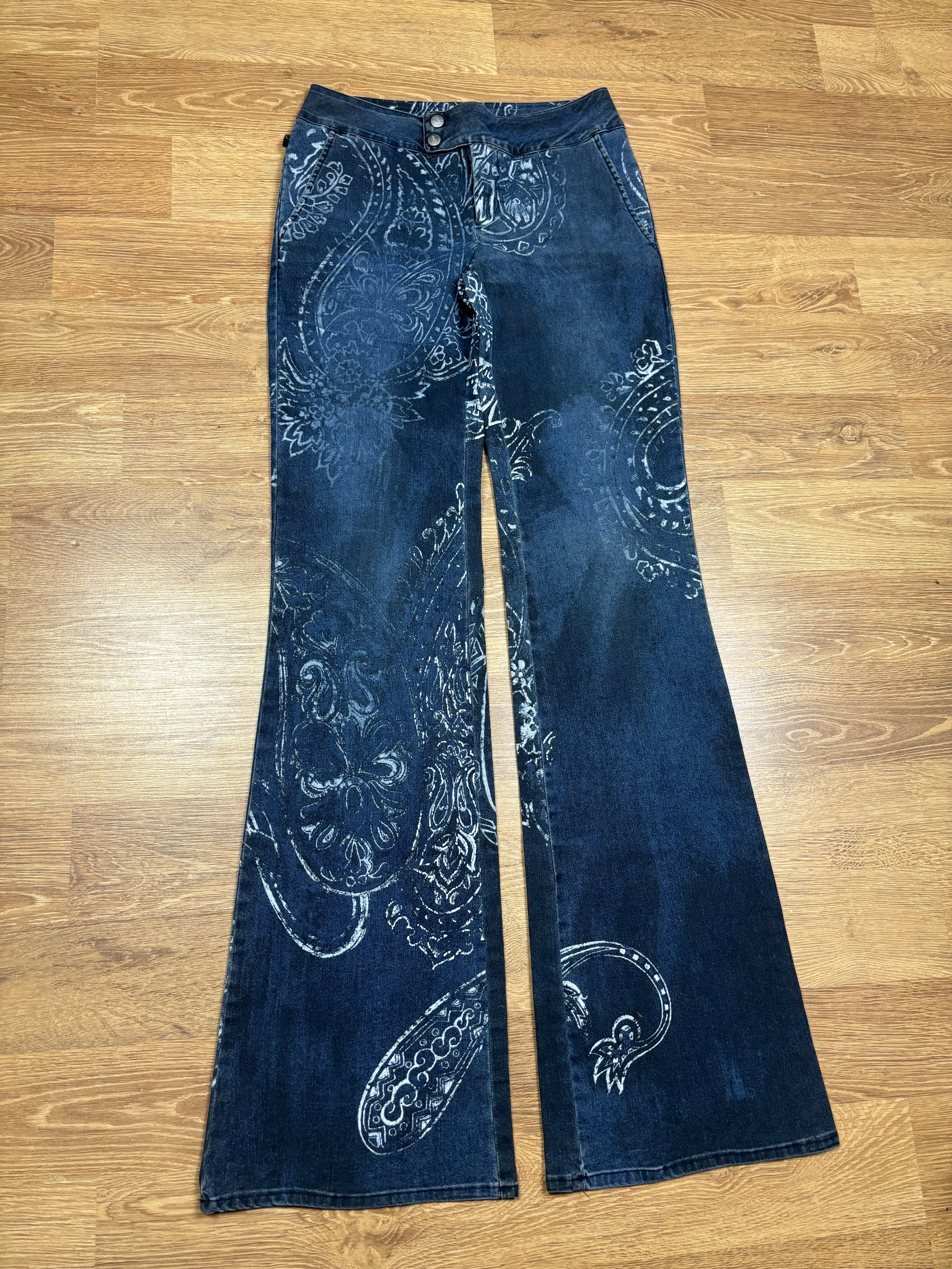 Just Cavalli 2000s Paisley Print Flared Denim Jeans