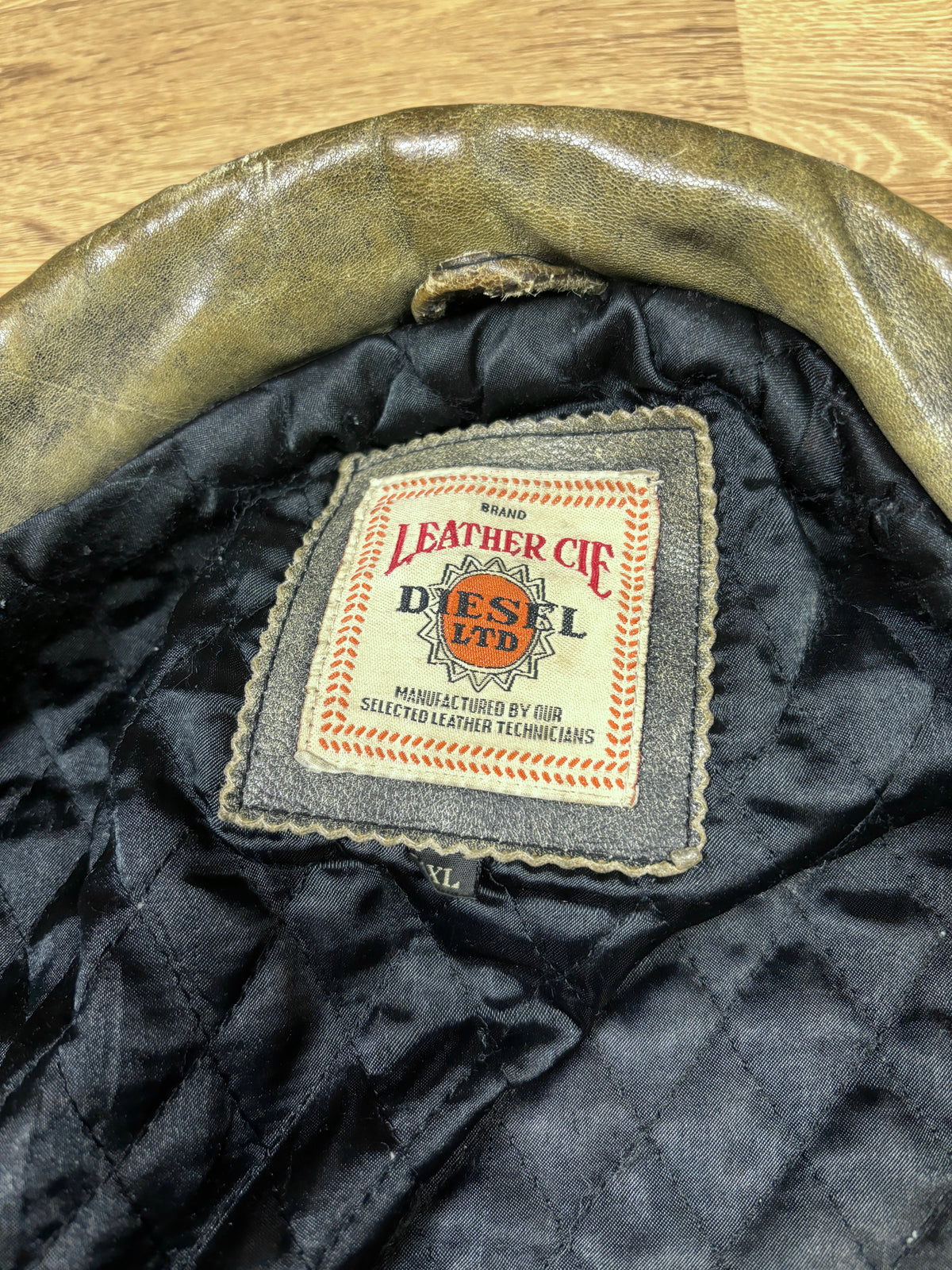 1990s Diesel Distressed Leather Bomber Jacket