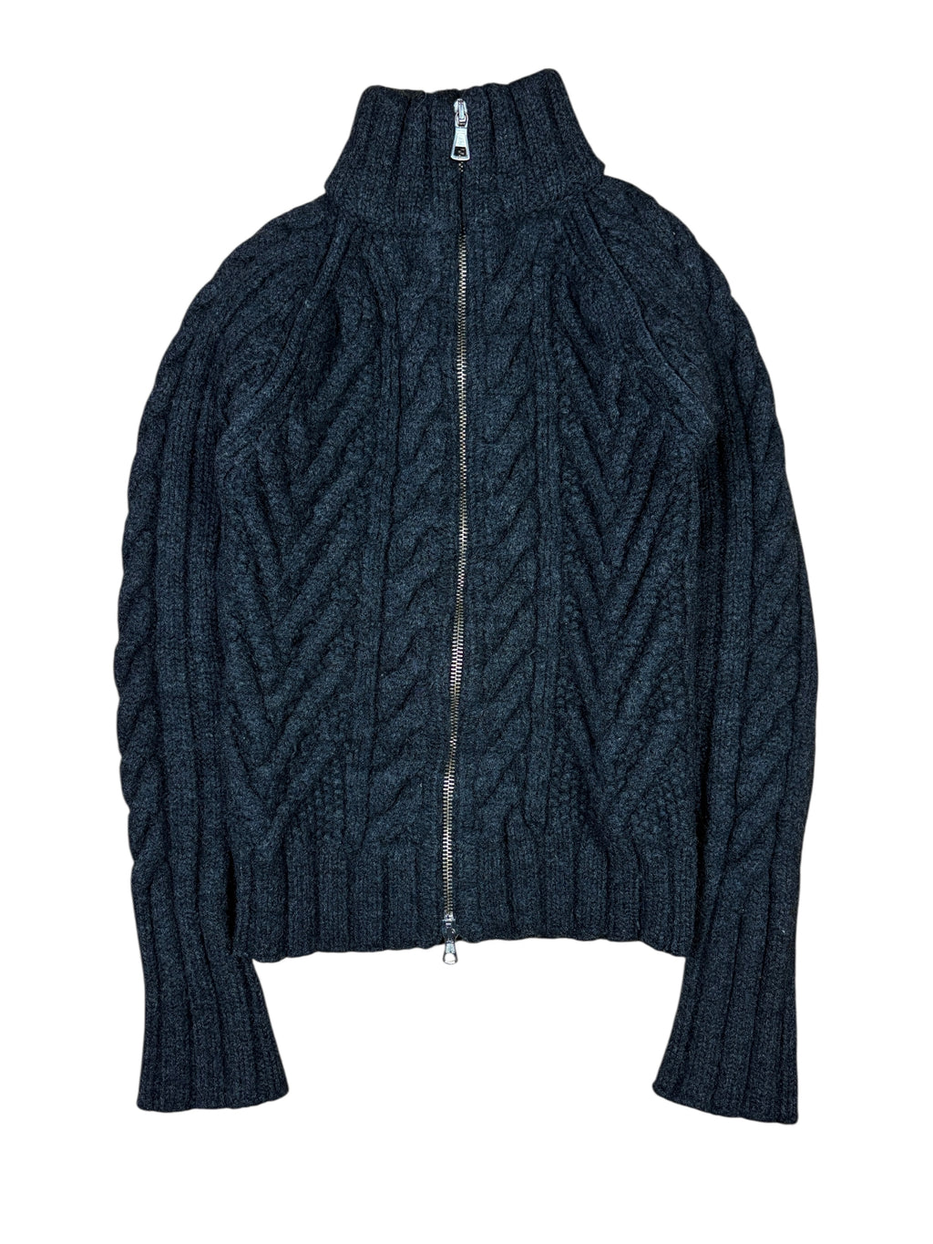 2000s Dsquared2 Heavy Wool Knit Zip Sweater
