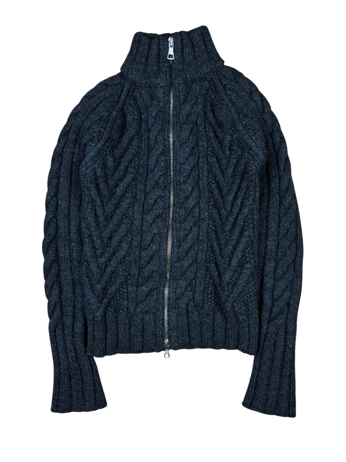 2000s Dsquared2 Heavy Wool Knit Zip Sweater