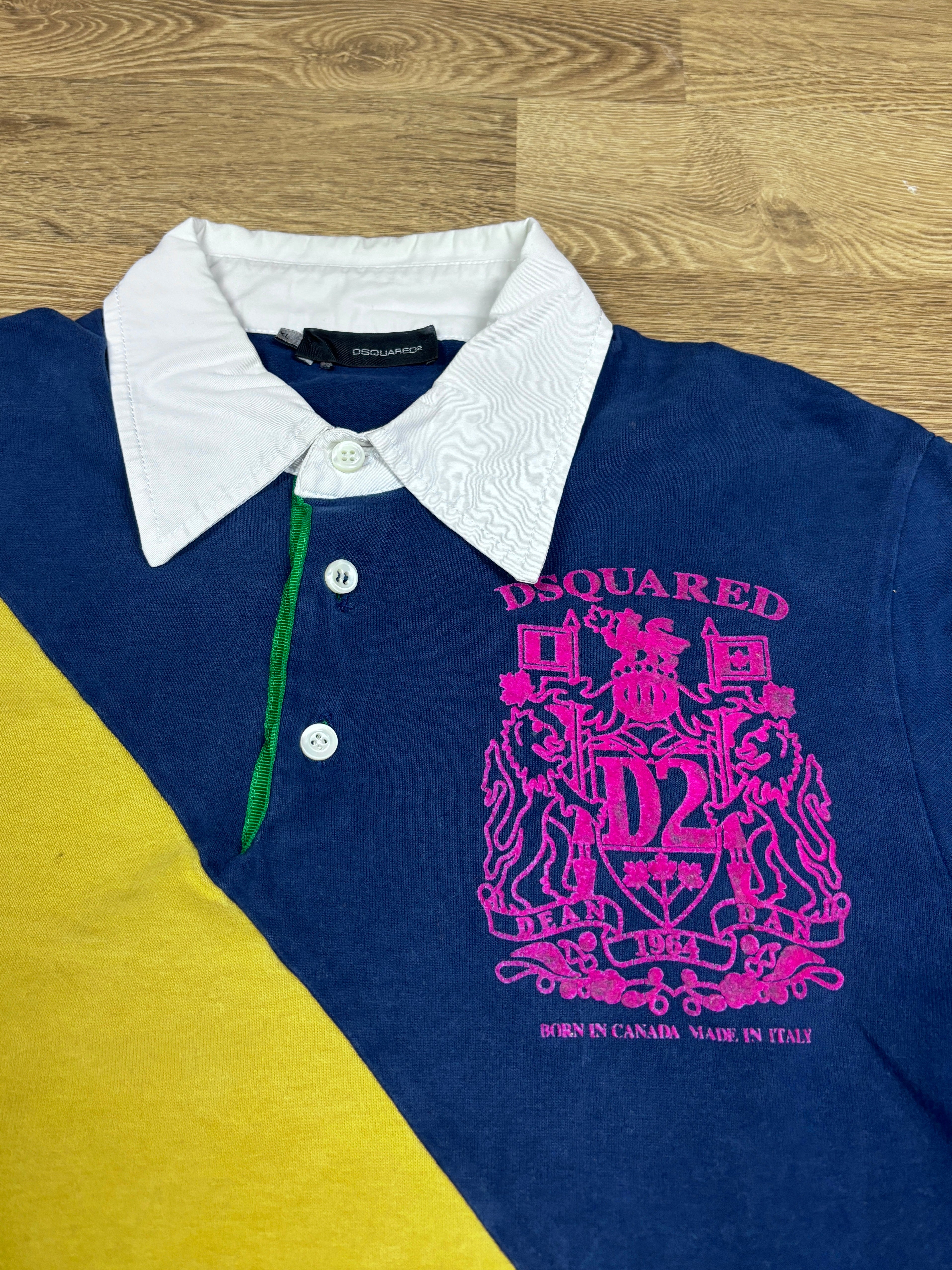 2000s Dsquared2 Crest Long Sleeve Polo