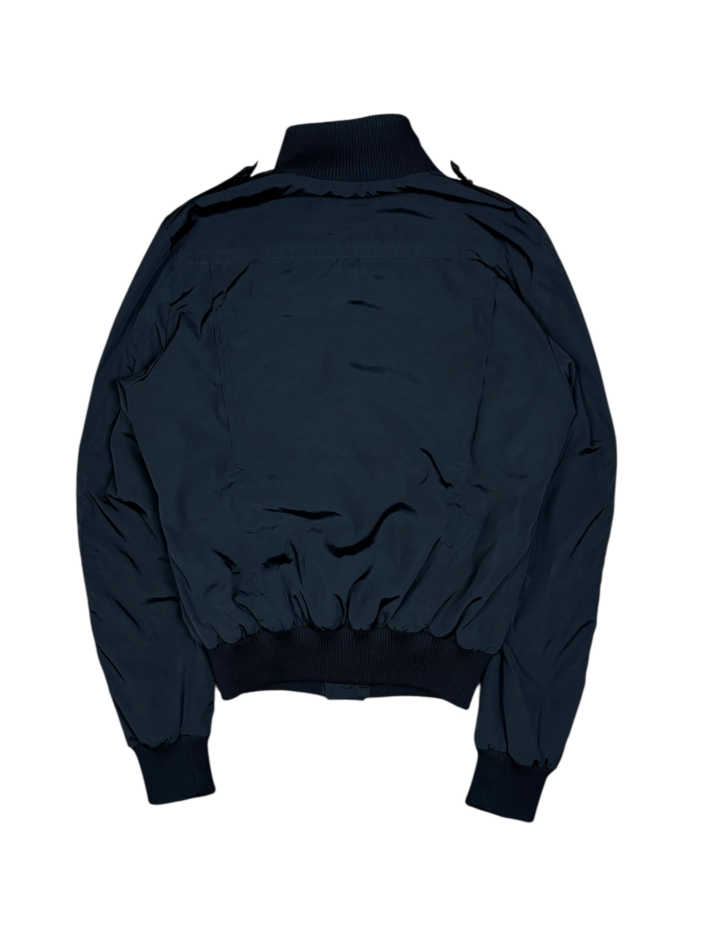Gucci Black Nylon Jacket with Web Collar