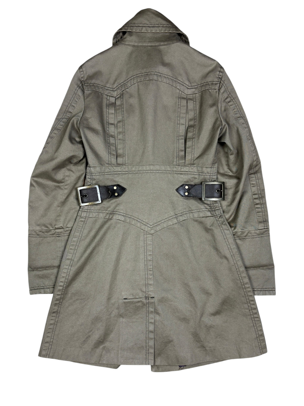 2000s Dsquared2 Trench Coat with Leather Belt Details