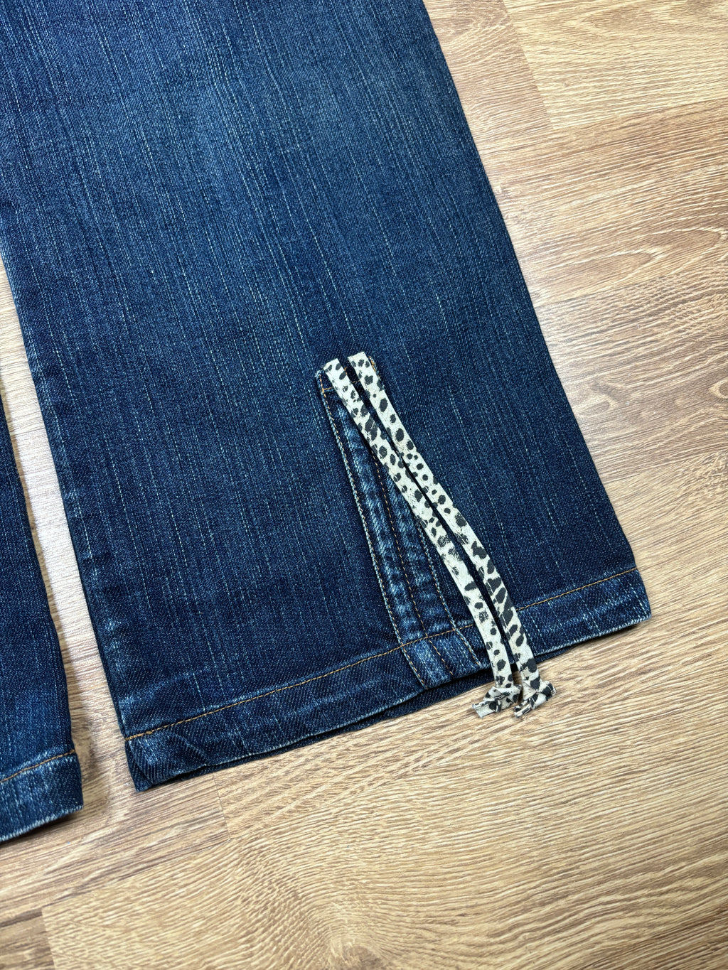 2000s Roberto Cavalli Angels Wide Leg Denim Pants