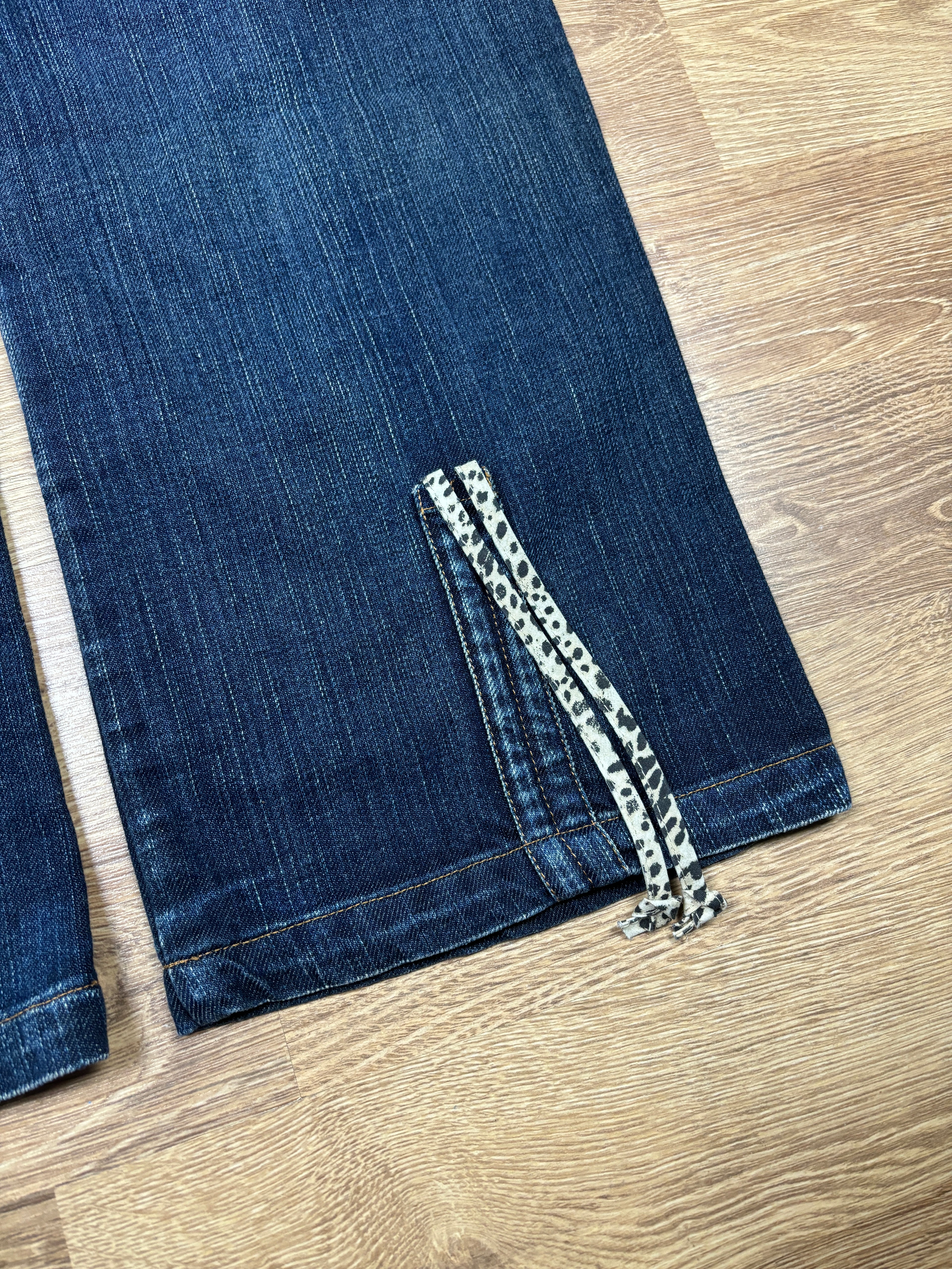 2000s Roberto Cavalli Angels Wide Leg Denim Pants