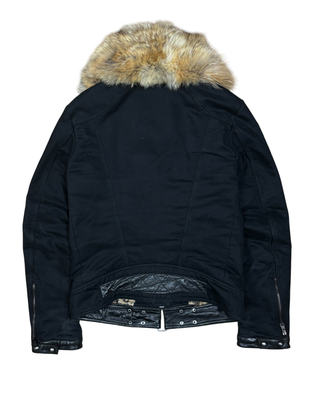 Andrew Mackenzie Fur Collar Leopard Lined Jacket