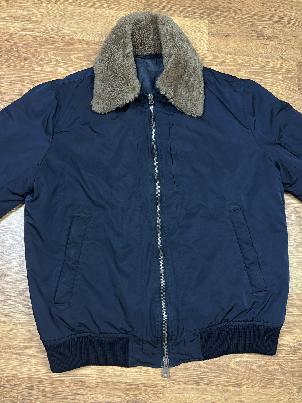 Gucci AW2011 Shearling Collar Nylon Bomber Jacket
