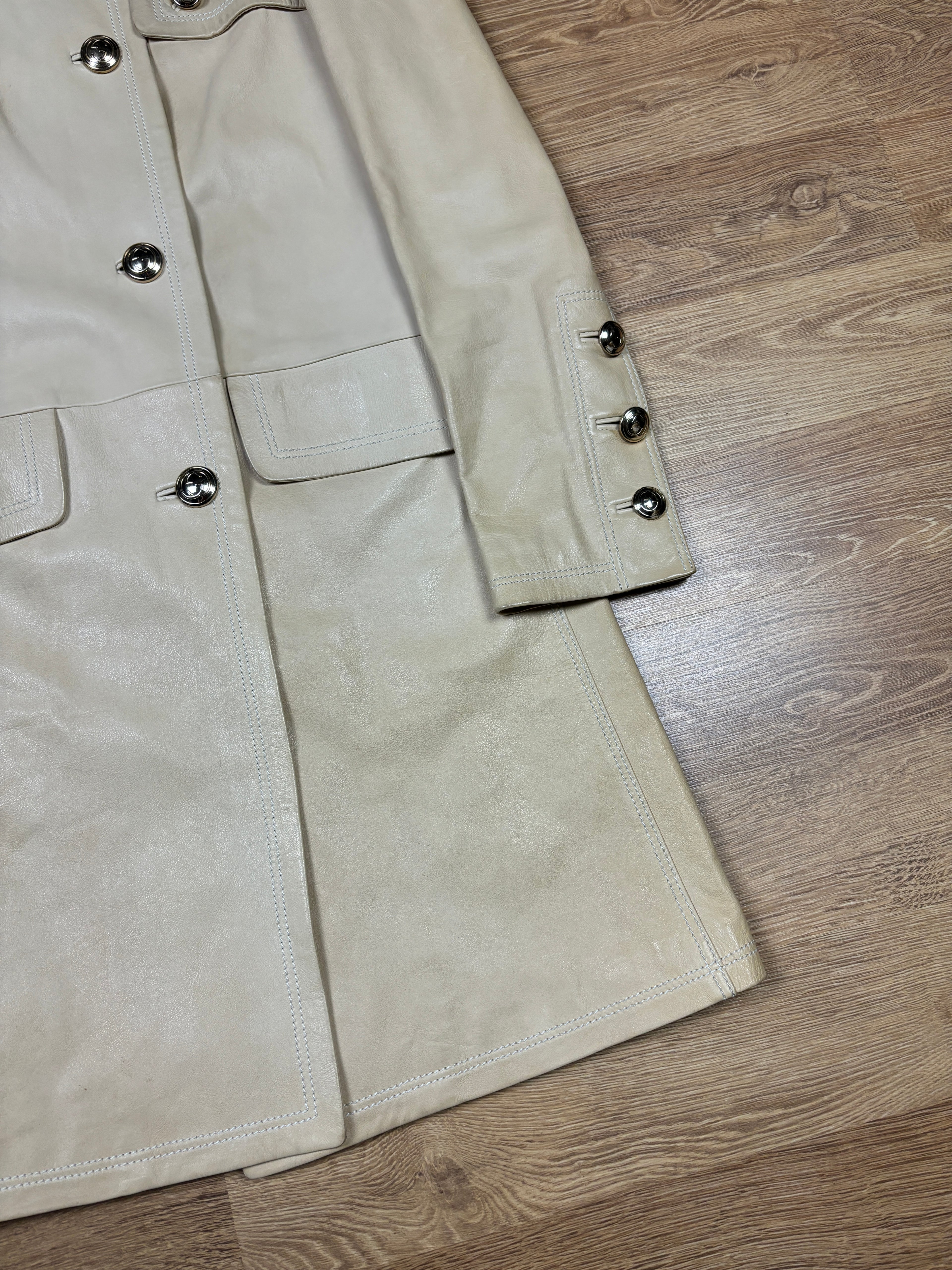 Gucci 2000s Cream Leather Coat