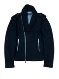 AW2013 Dsquared2 Black Wool Asymmetric Zip Jacket