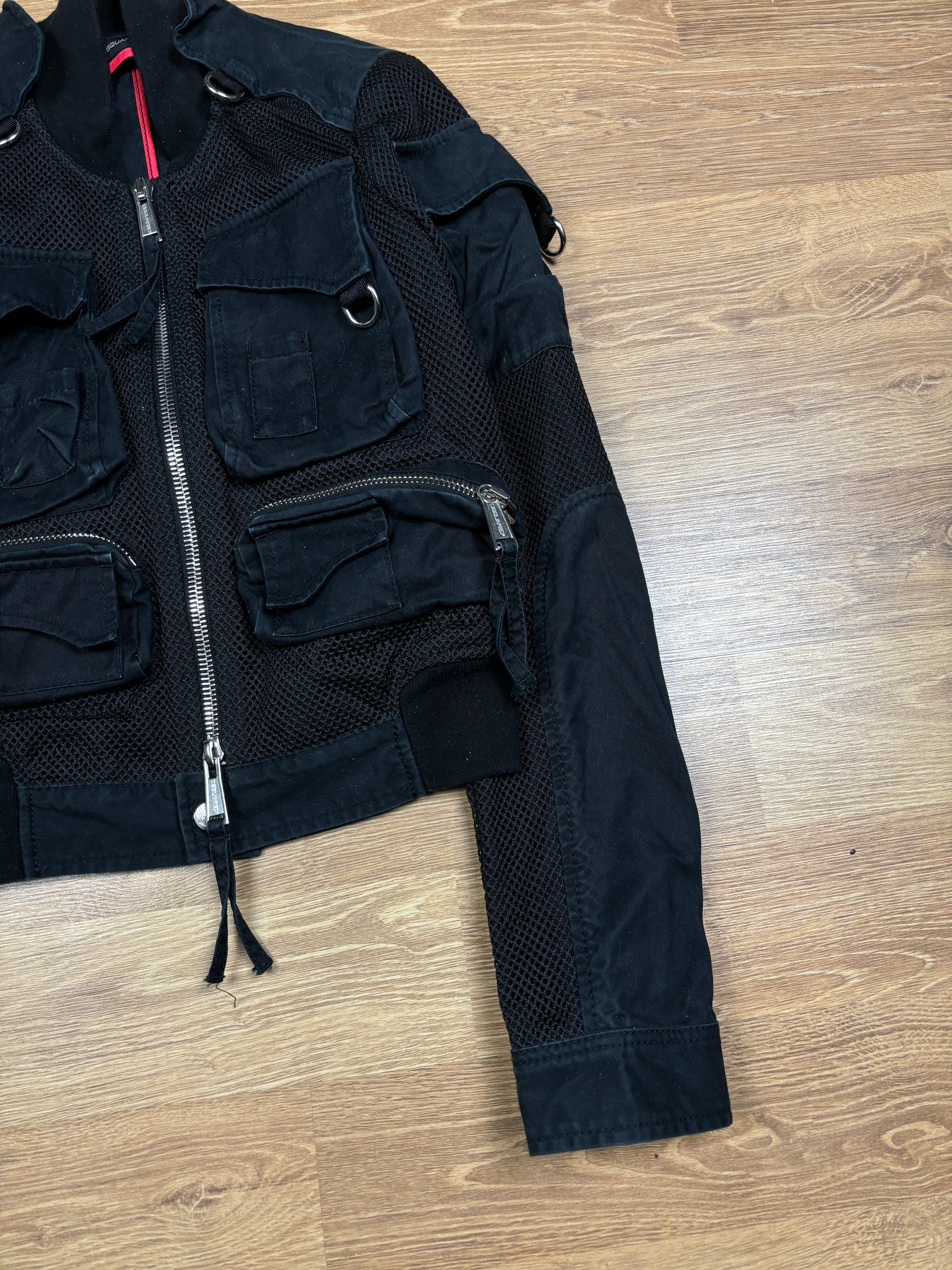 2000s Dsquared2 Tactical Mesh Utility Bomber Jacket