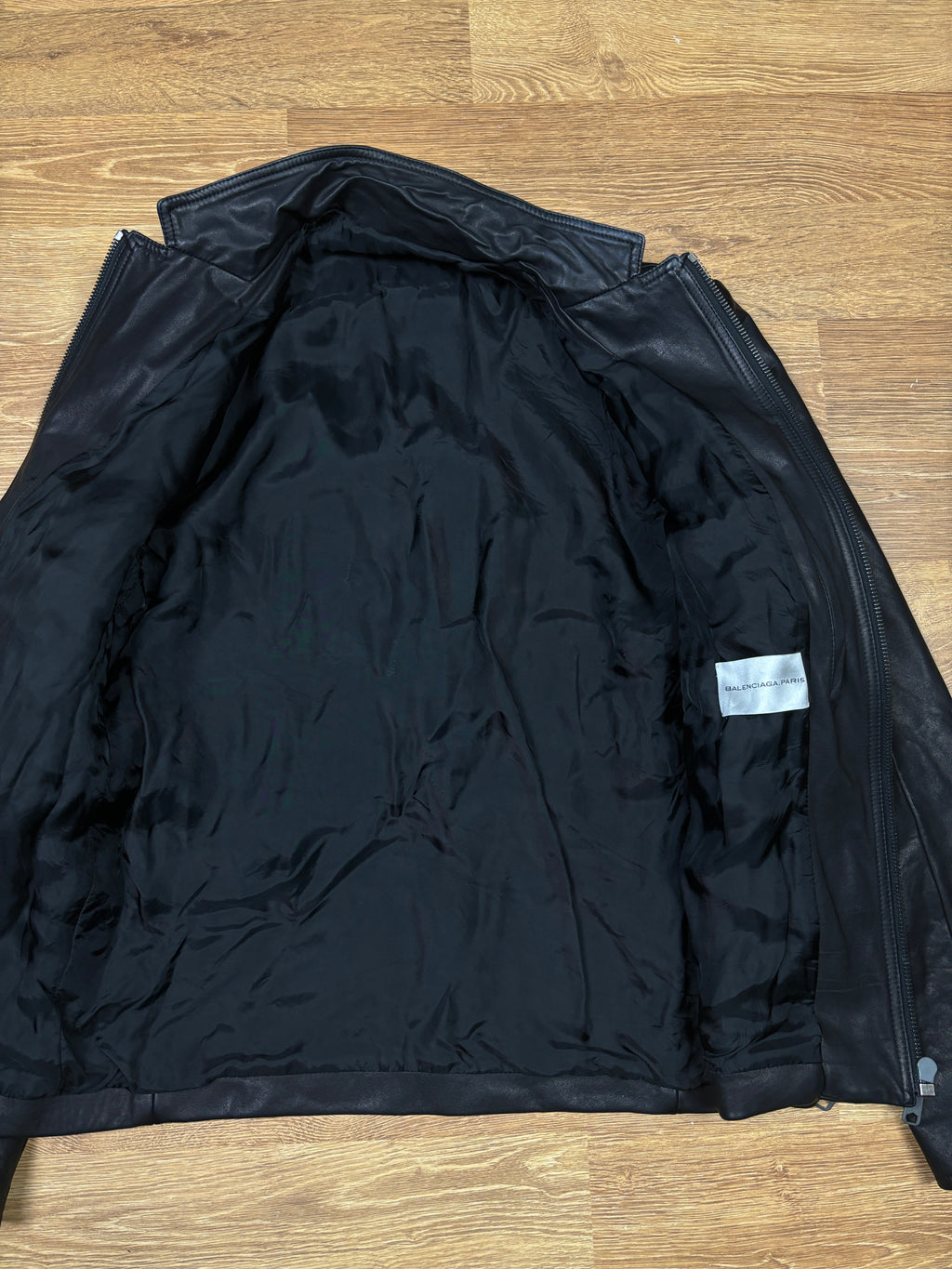 Balenciaga AW2010 Black Leather Double Zip Jacket