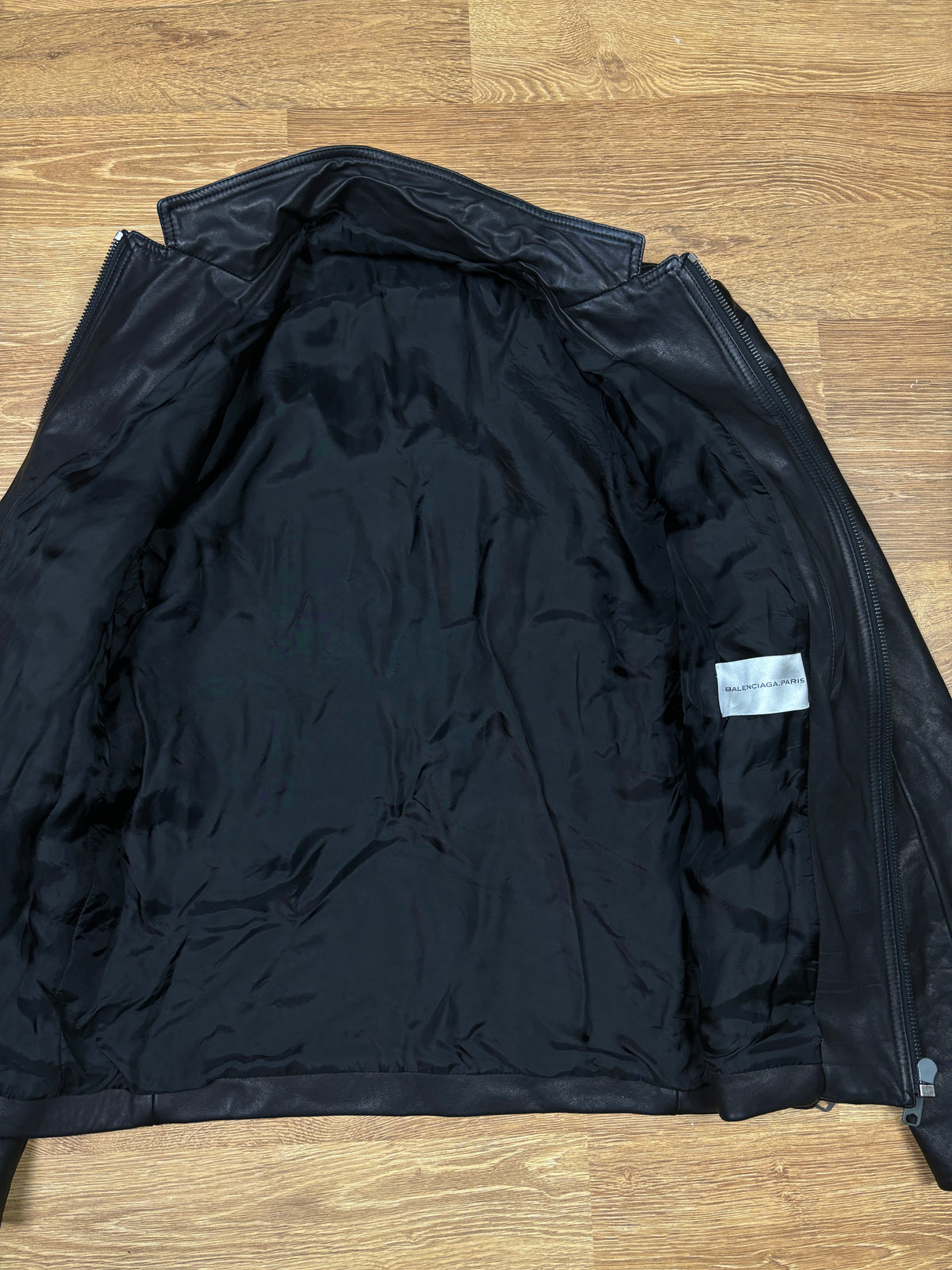 Balenciaga AW2010 Black Leather Double Zip Jacket