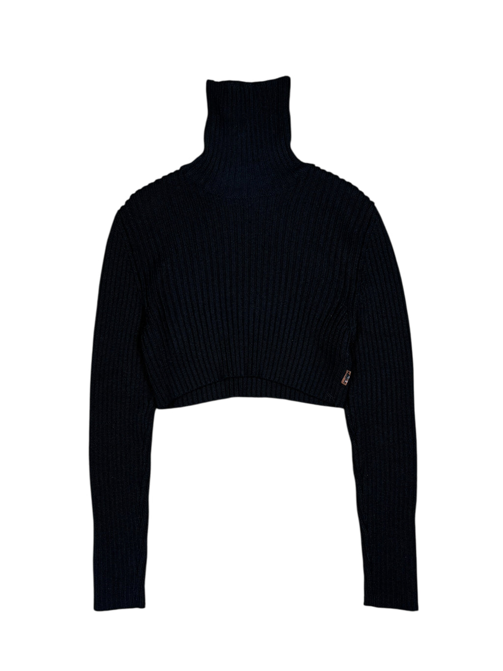 2000s Jean Paul Gaultier Cropped Ribbed Turtleneck Knit