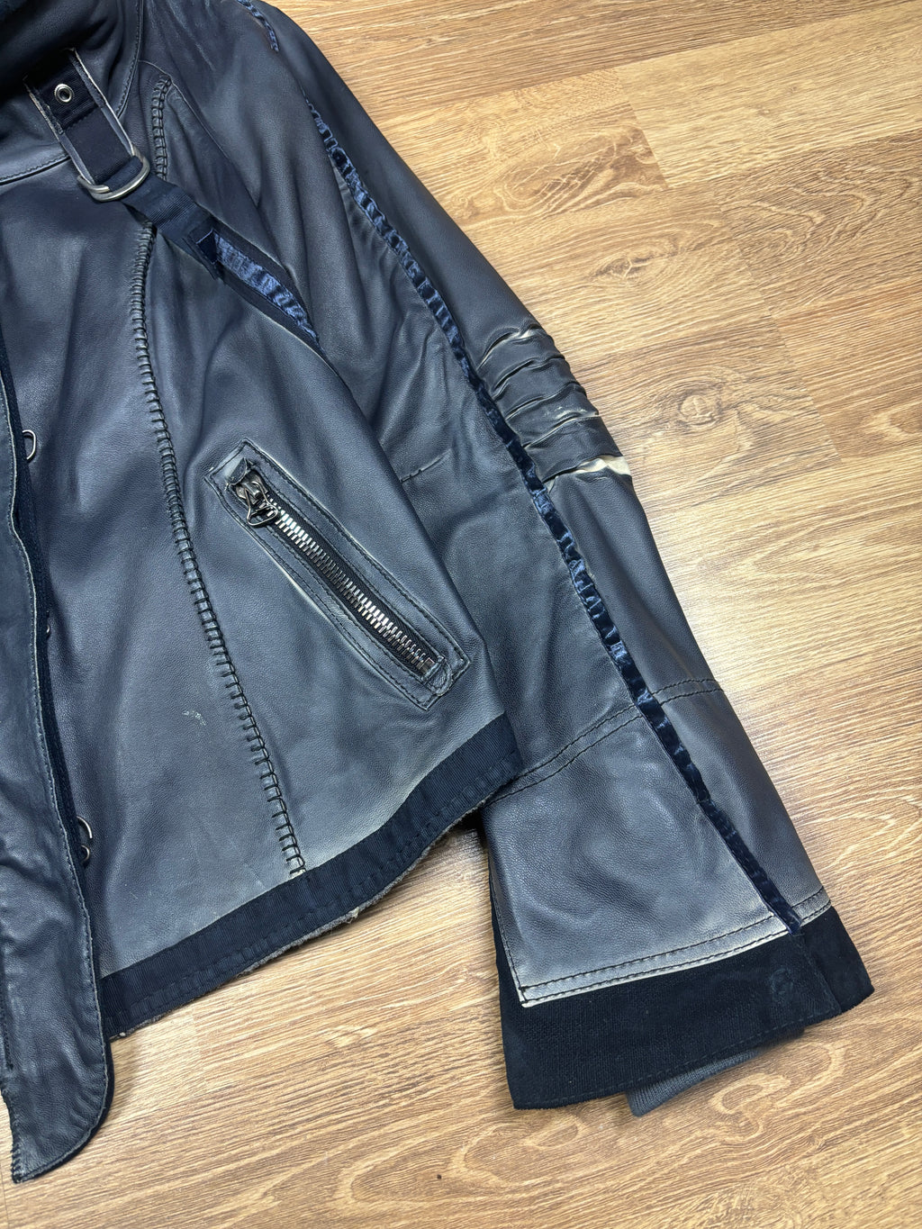 2000s Marithé + François Girbaud Lamb Leather Bondage Strap Jacket