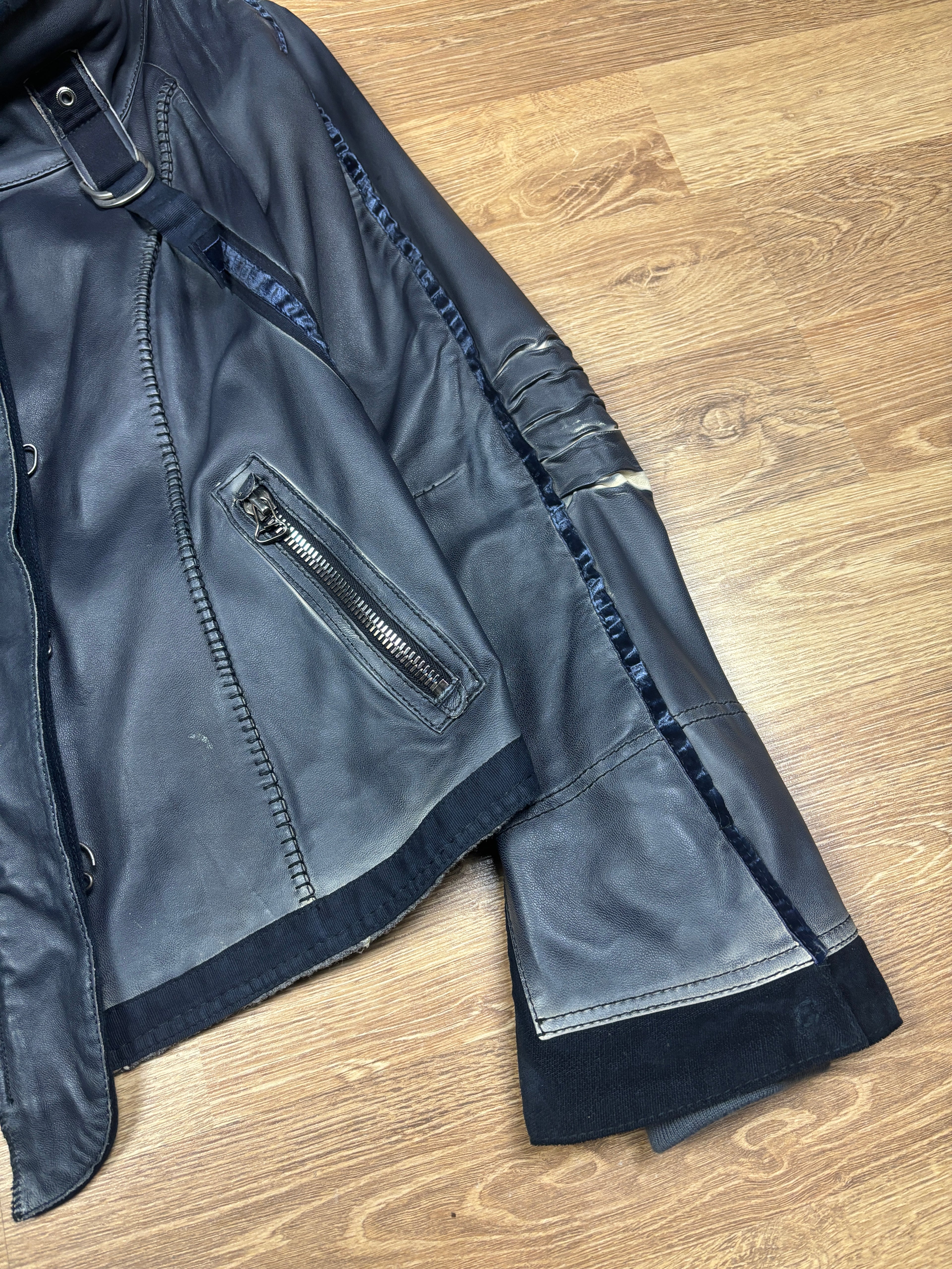 2000s Marithé + François Girbaud Lamb Leather Bondage Strap Jacket