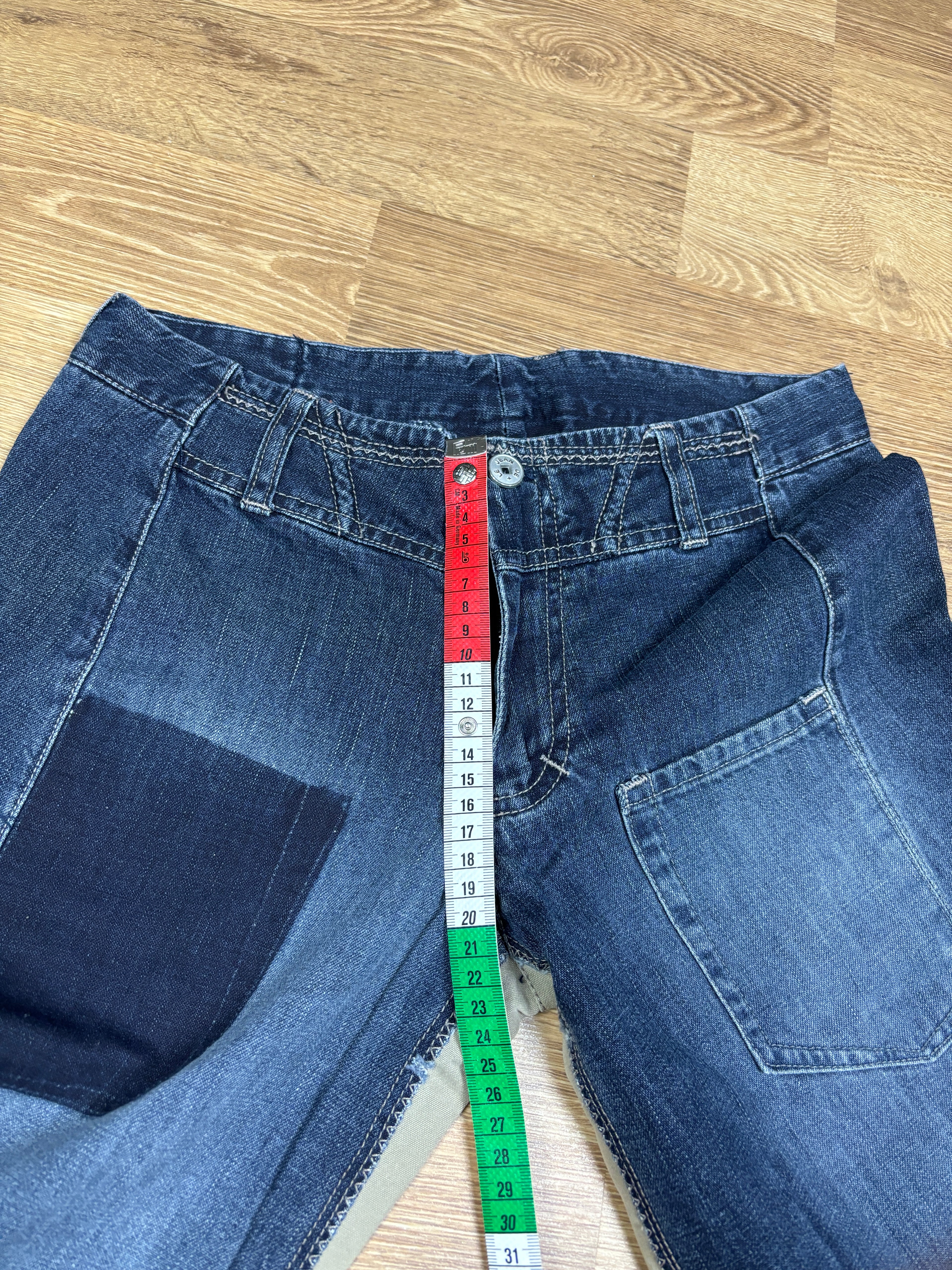 Marithé François Girbaud Two-Tone Panel Flared Denim Jeans
