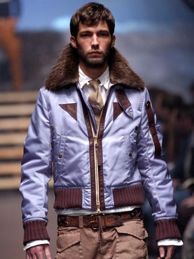 AW2004 Dsquared2 Runway Fur Collar Bomber Jacket