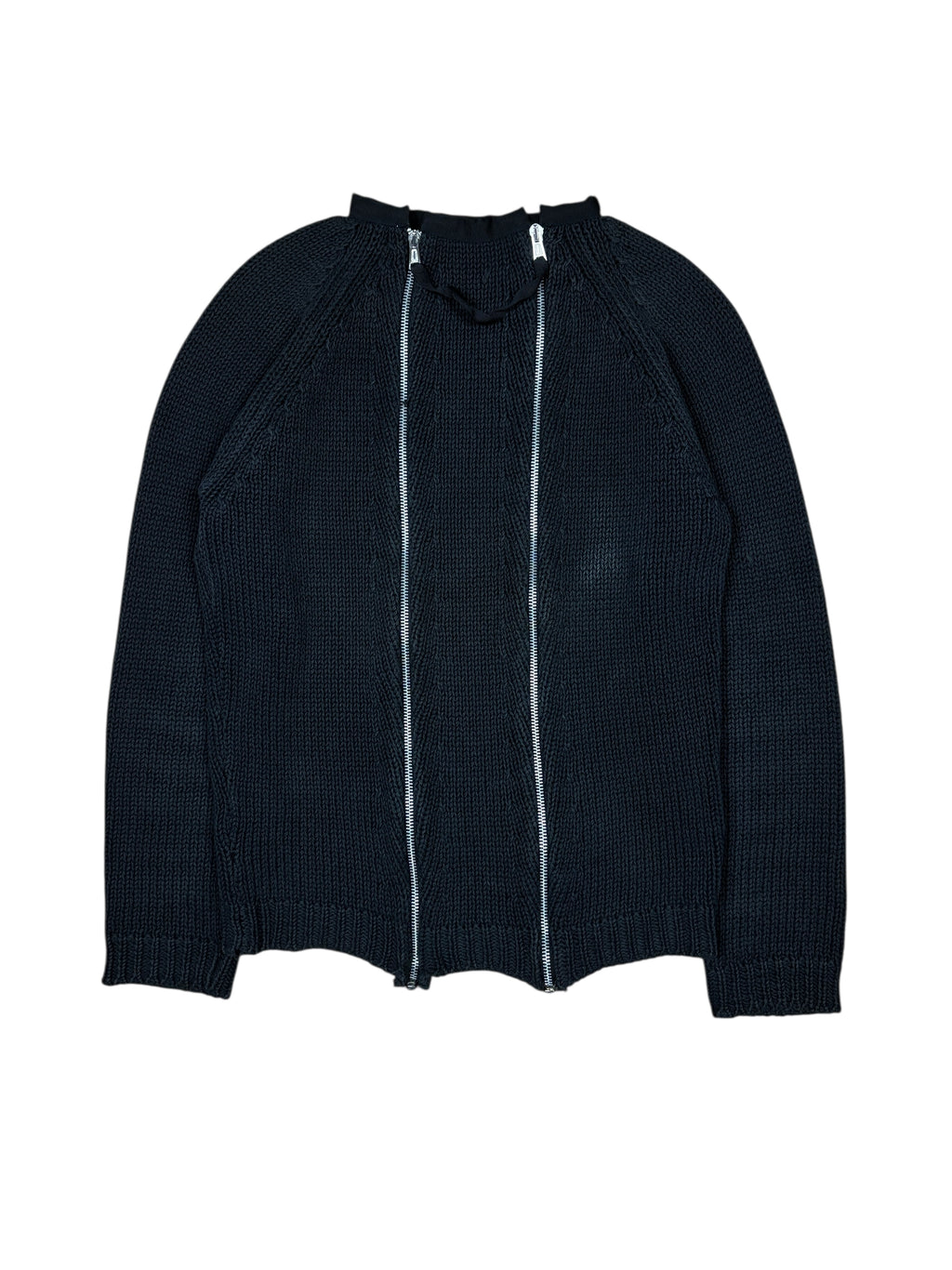 2000s Dsquared2 Double-Zip Heavy Knit Sweater