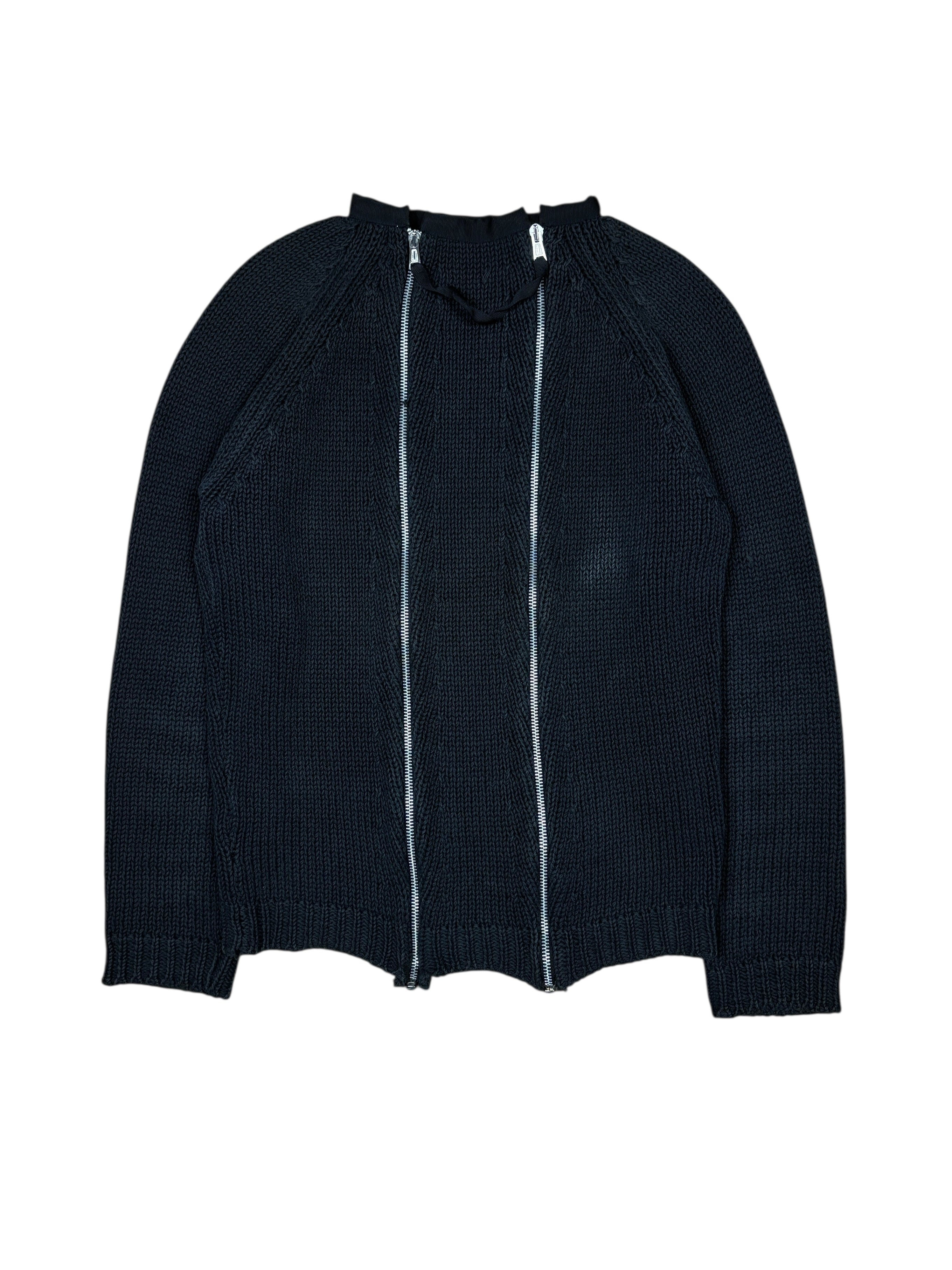 2000s Dsquared2 Double-Zip Heavy Knit Sweater