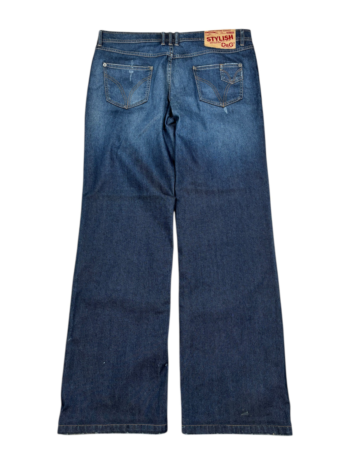 2000s Dolce & Gabbana Washed Wide-Leg Jeans