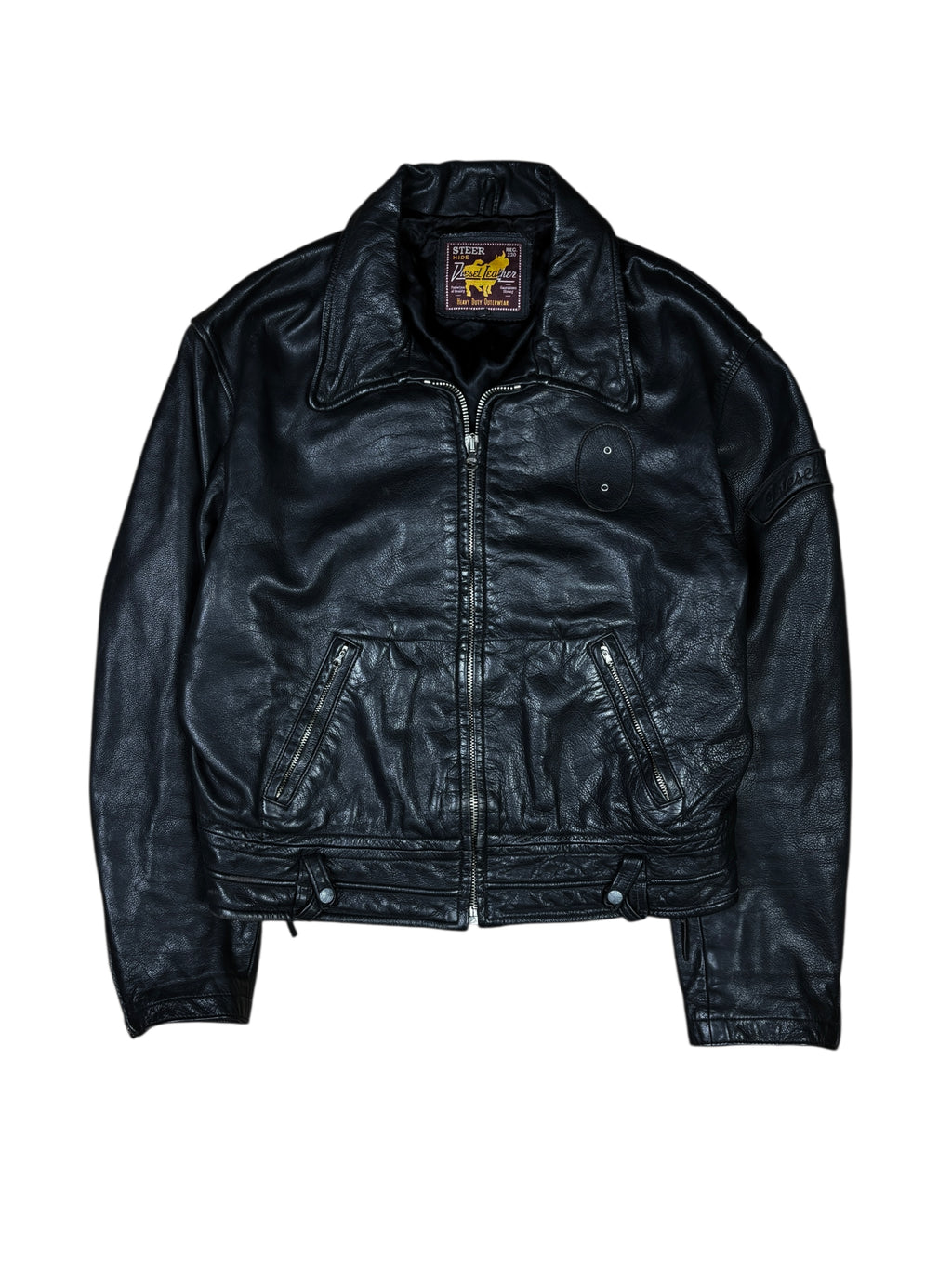 Chaqueta de cuero resistente de piel de vacuno Diesel vintage