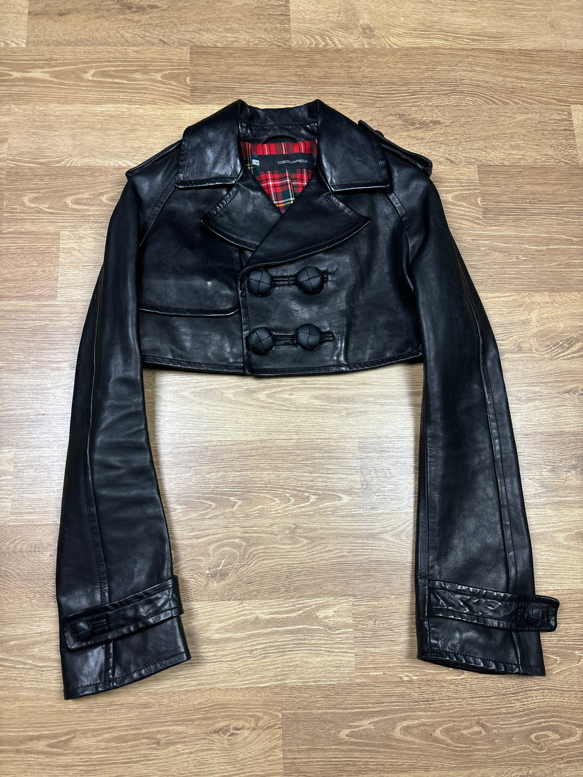 2000s Dsquared2 Extreme Cropped Leather Jacket