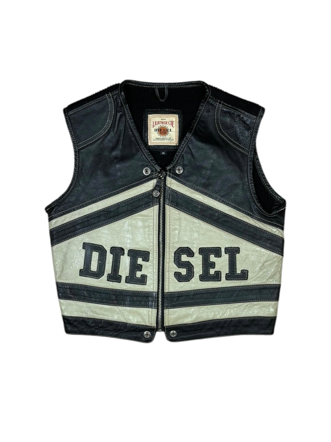 90s Diesel Sleeveless Leather Racing Vest
