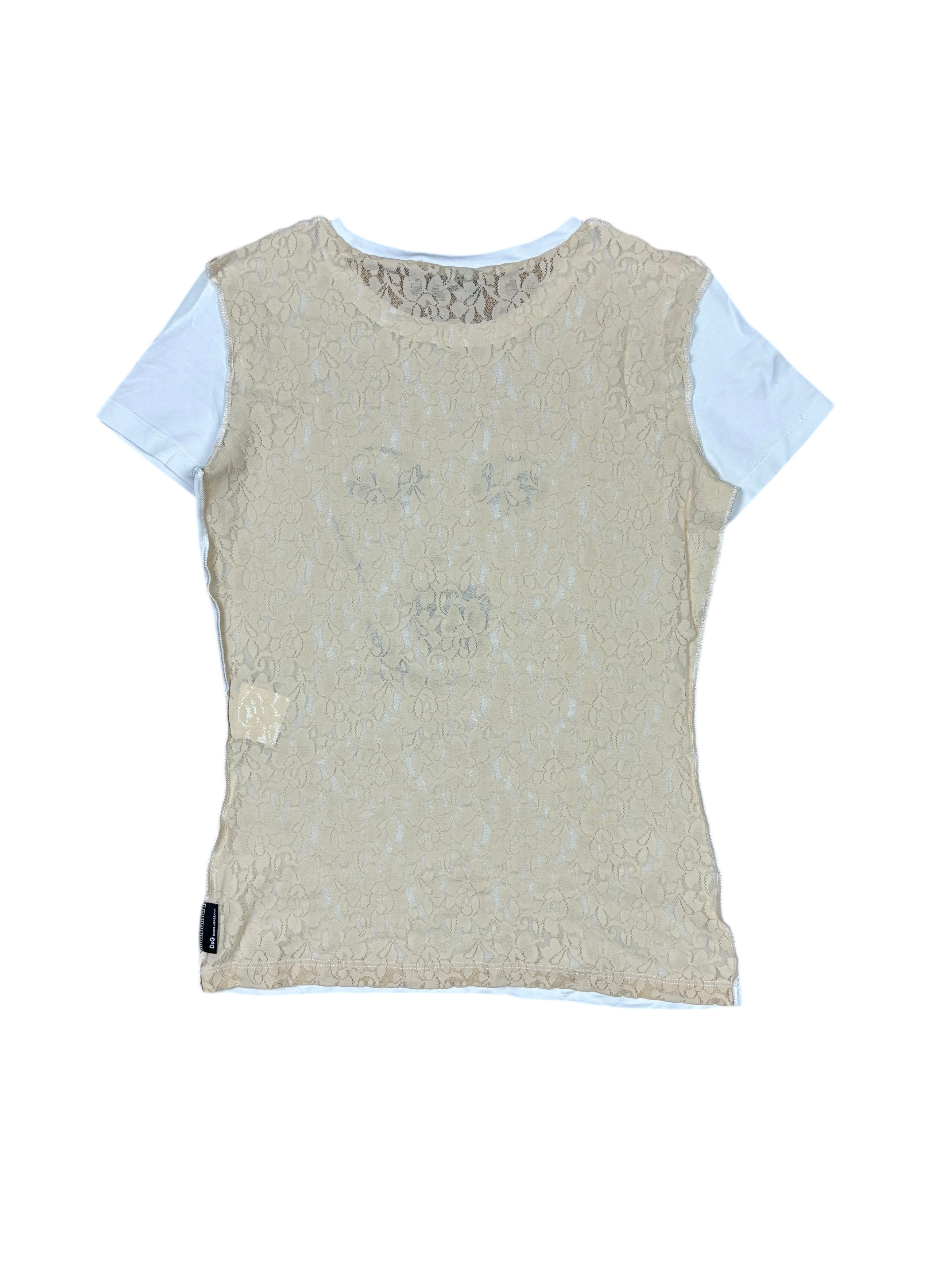 Camiseta Dolce & Gabbana "¡Sálvame!" con encaje en la espalda