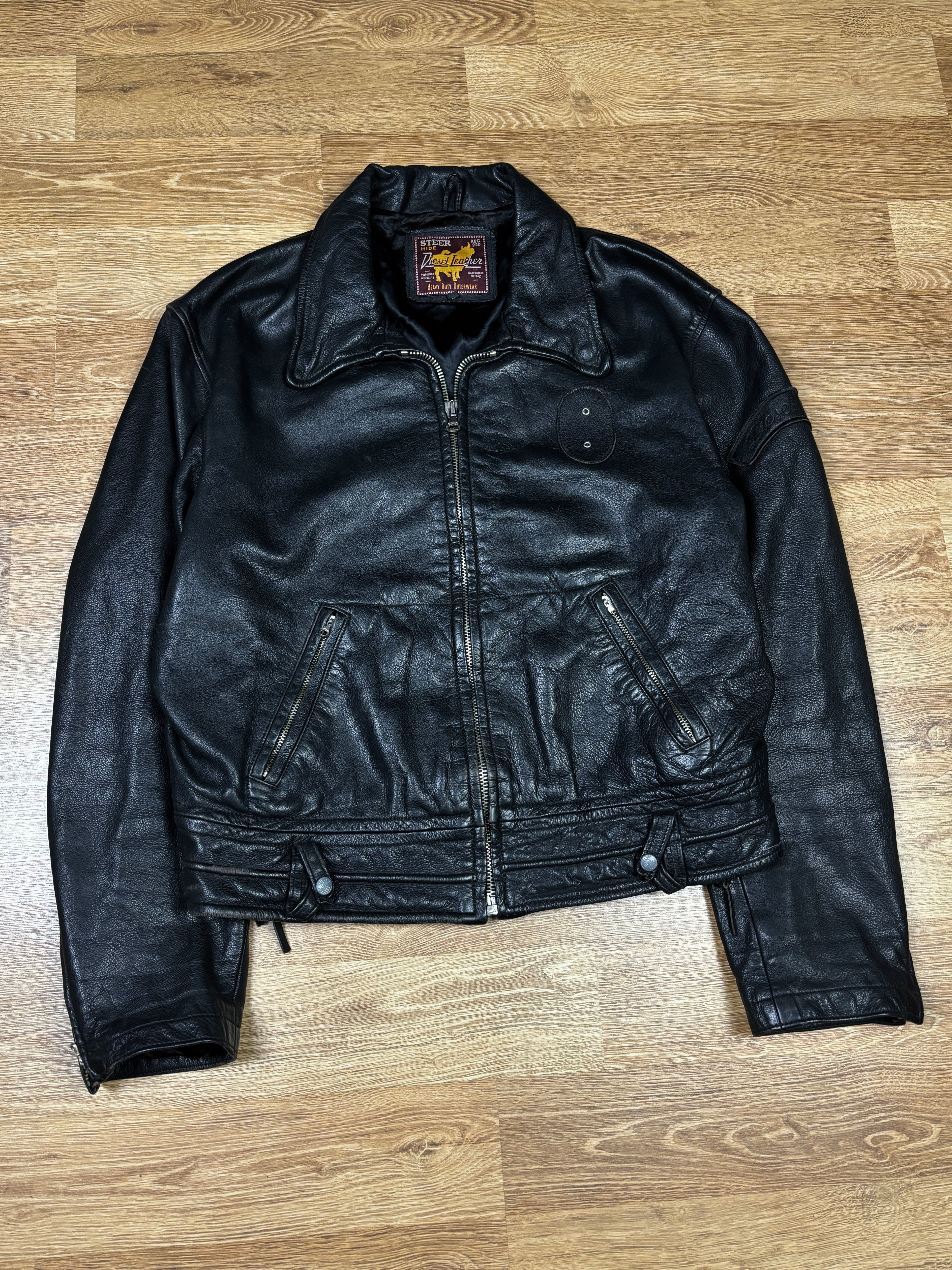 Chaqueta de cuero resistente de piel de vacuno Diesel vintage