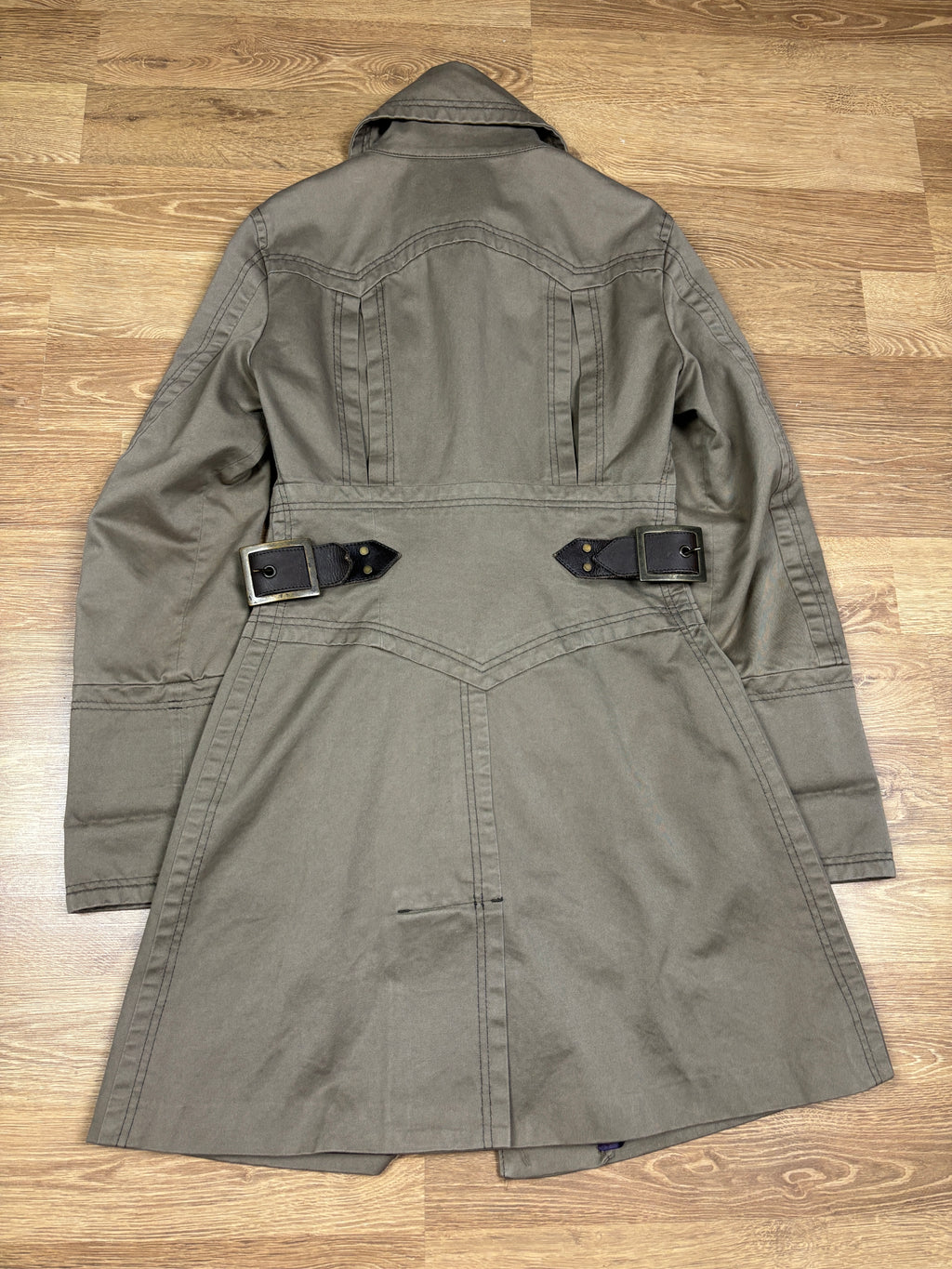 2000s Dsquared2 Trench Coat with Leather Belt Details