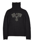 2000s Roberto Cavalli Wool Phoenix Embroidered Turtleneck