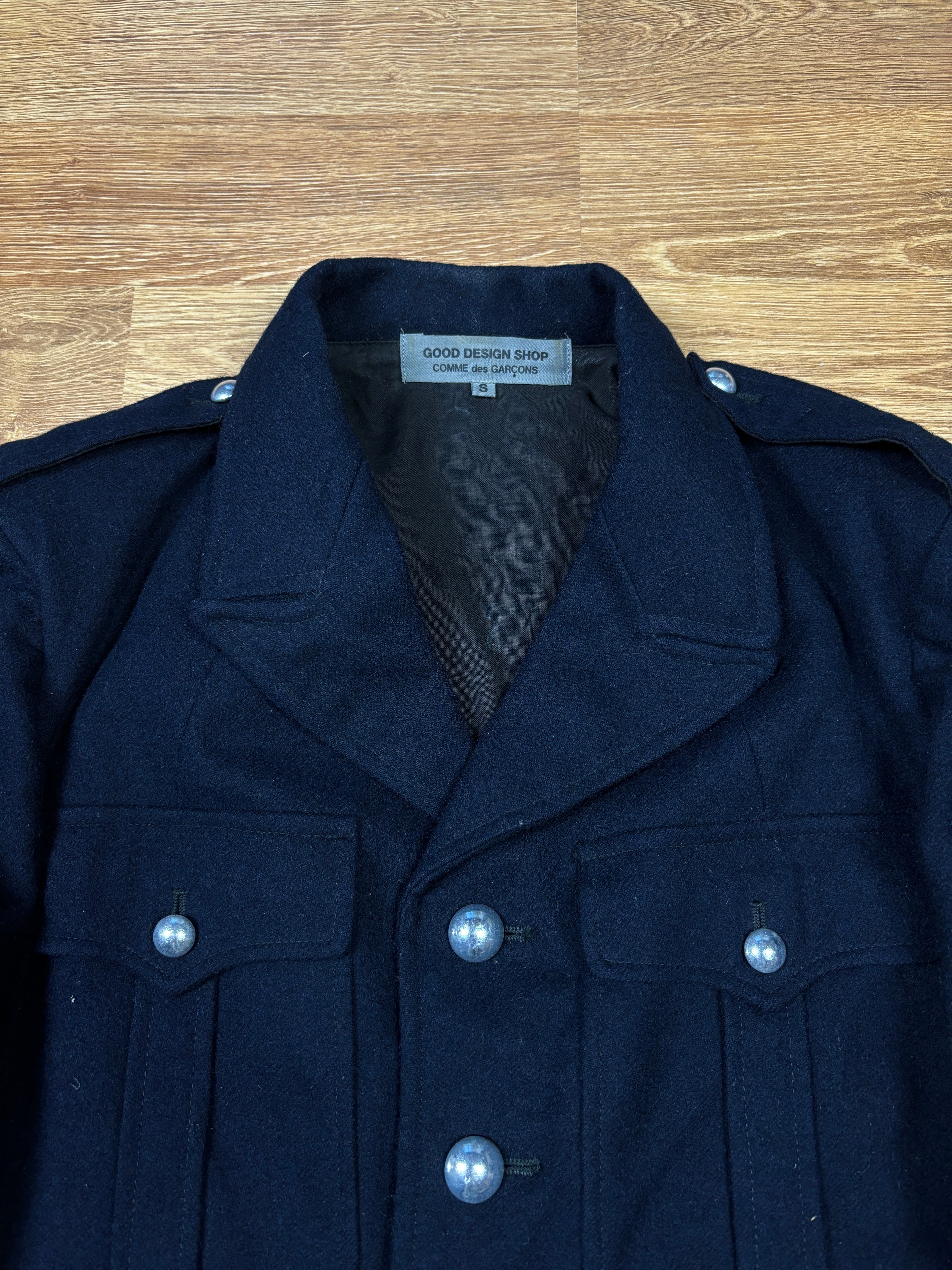 AW2015 Comme des Garçons Back Logo Cropped Wool Jacket