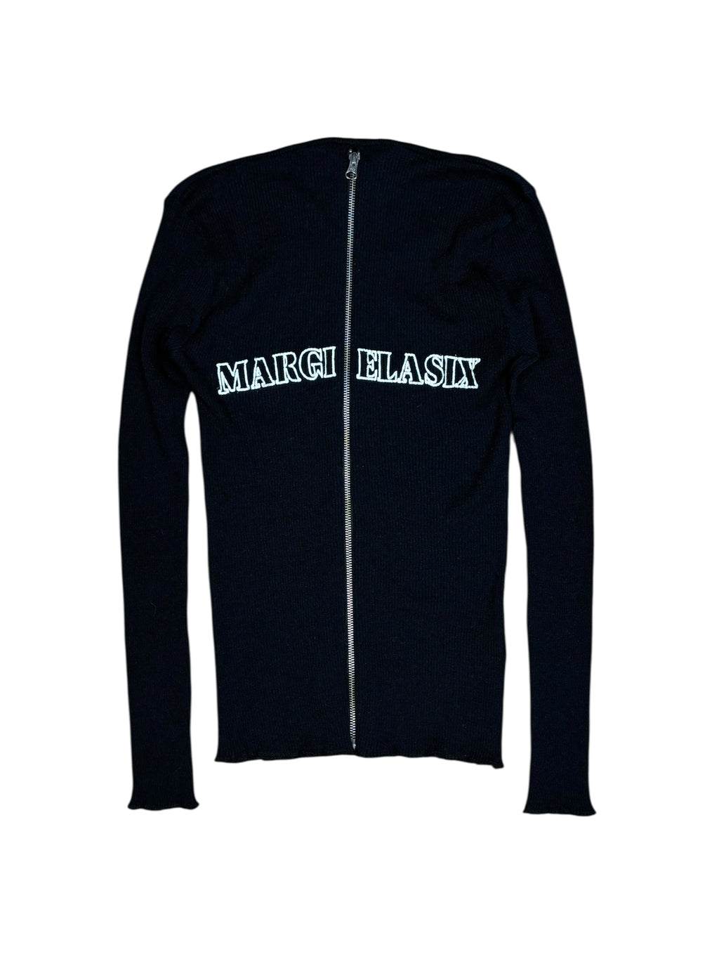 Suéter de punto con cremallera y logo MM6 de Maison Margiela