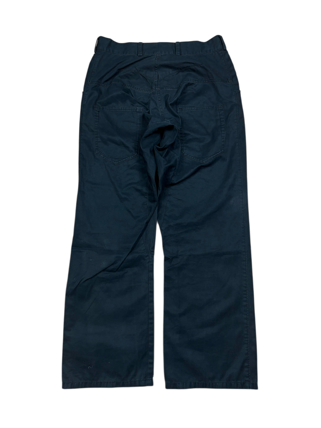 Y’s Yohji Yamamoto Black Cotton Straight Leg Trousers