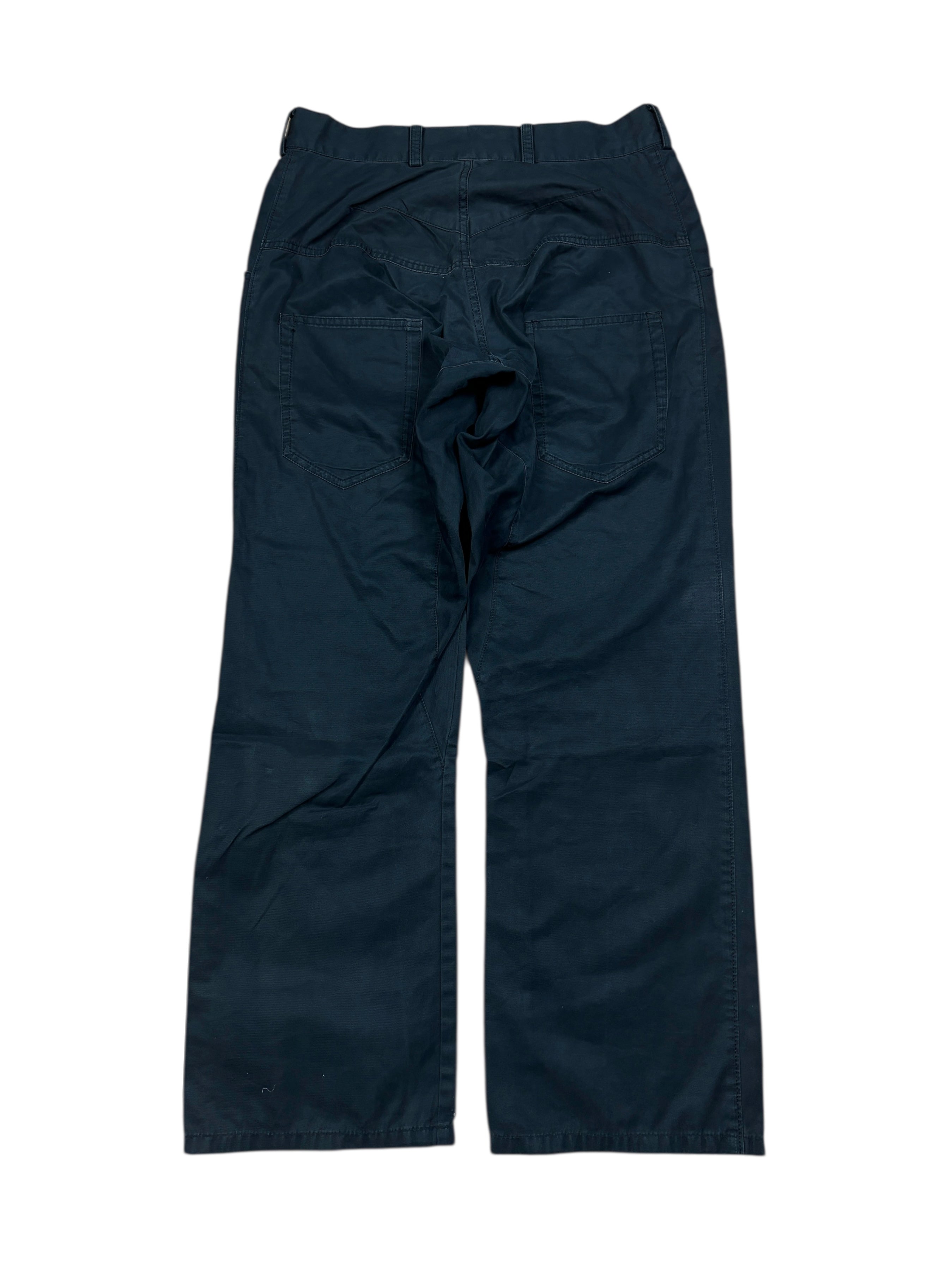Y’s Yohji Yamamoto Black Cotton Straight Leg Trousers