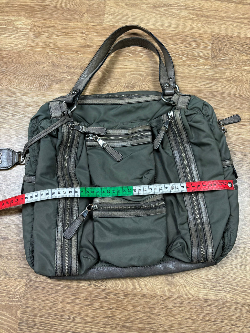 2000s Dolce & Gabbana Olive Nylon Multipocket Bag