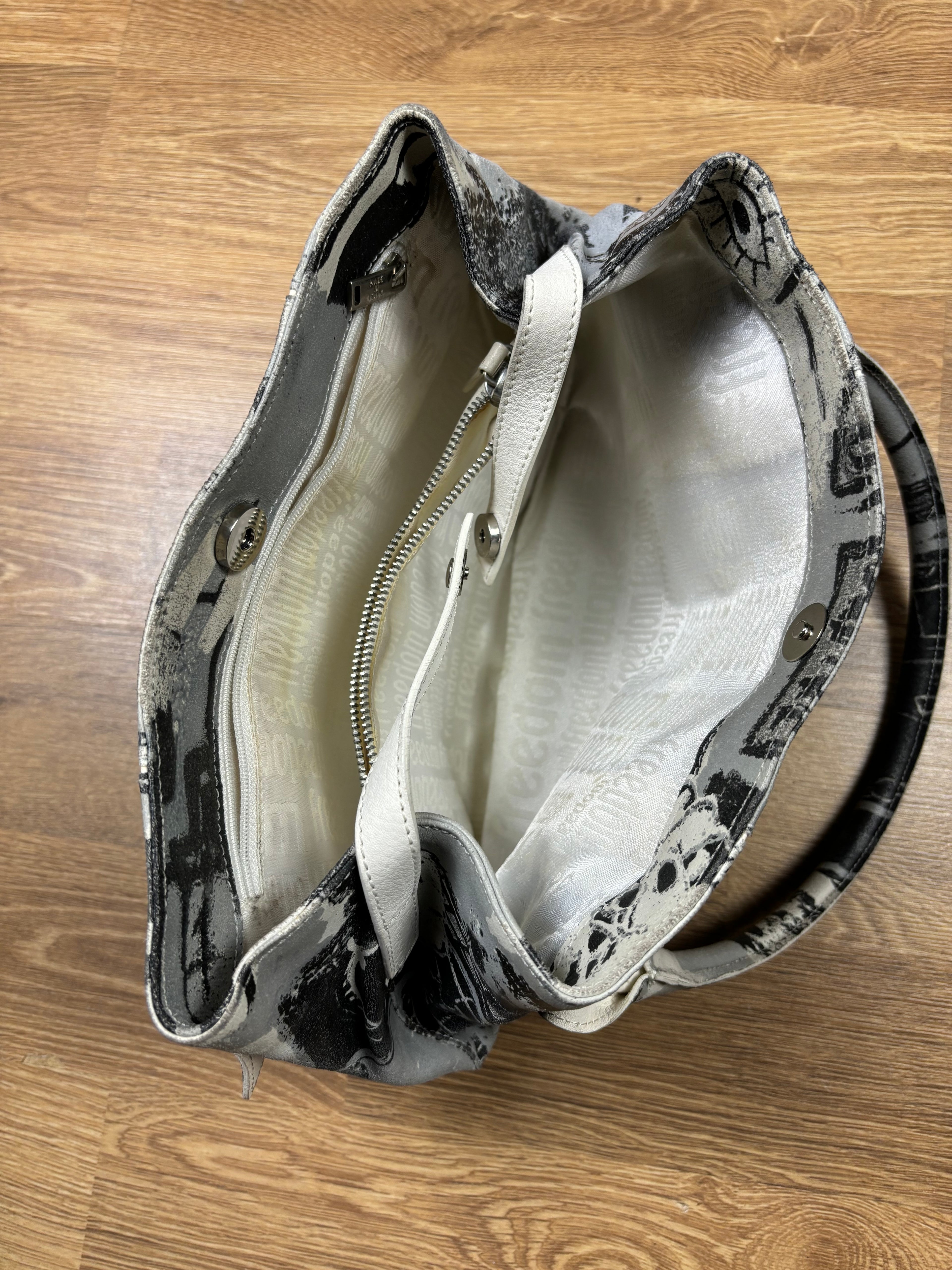 Roberto Cavalli Abstract Leather Handbag