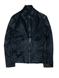 Balenciaga AW2010 Black Leather Double Zip Jacket
