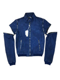 Diesel 2000s Convertible Blue Leather Jacket