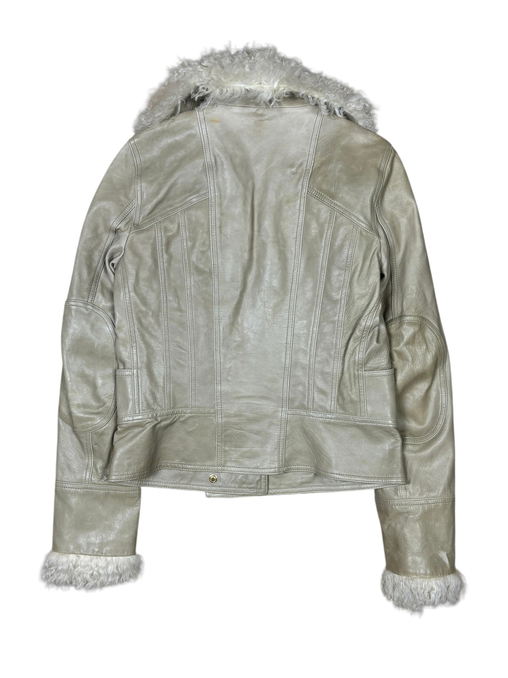 Gucci Frida Giannini Leather Shearling Collar Jacket